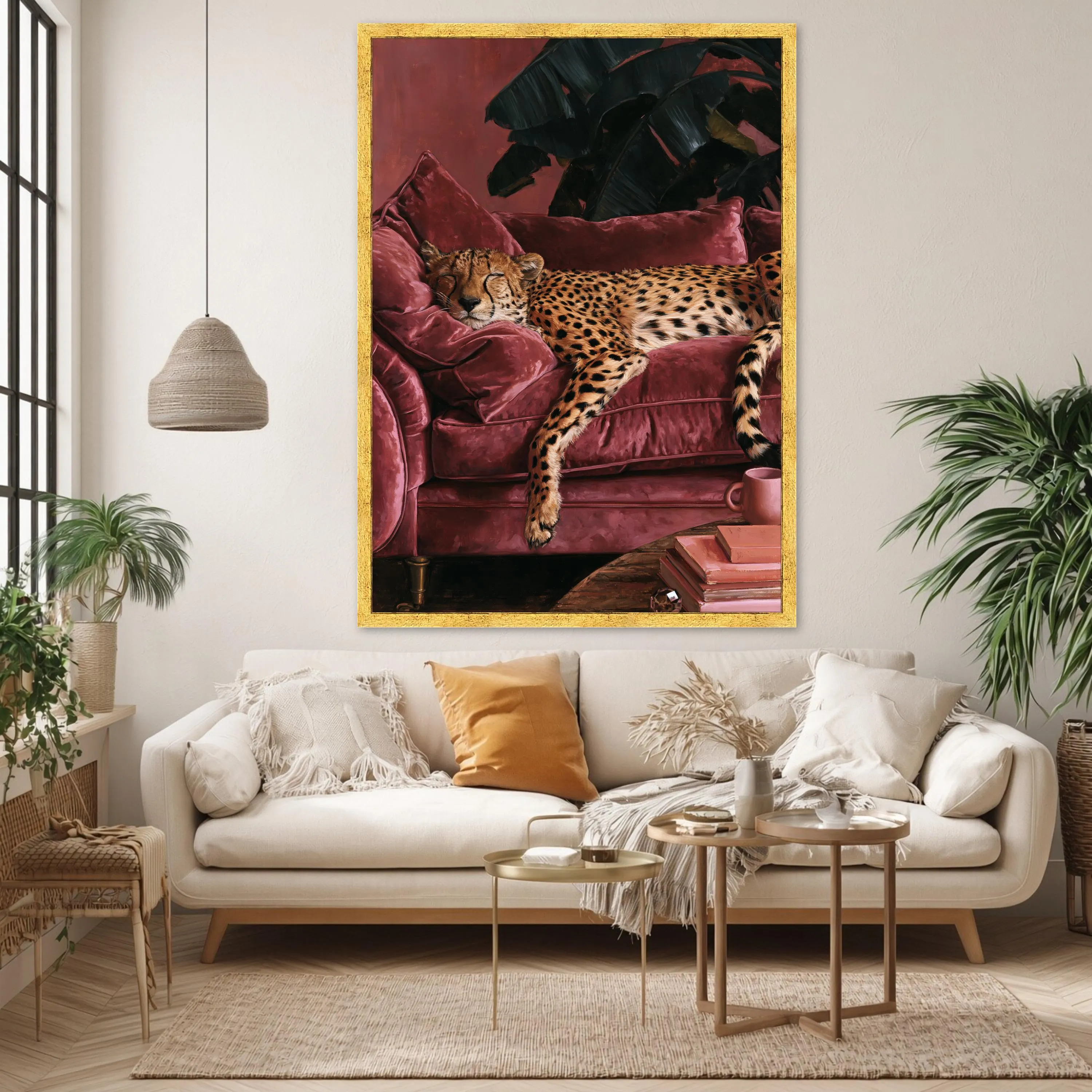 Leopard Canvas Print, Cozy Cheetah Wall Art for Modern Living Room Decor, Animal Lover Artwork, Chic Home Interior Design - image 4