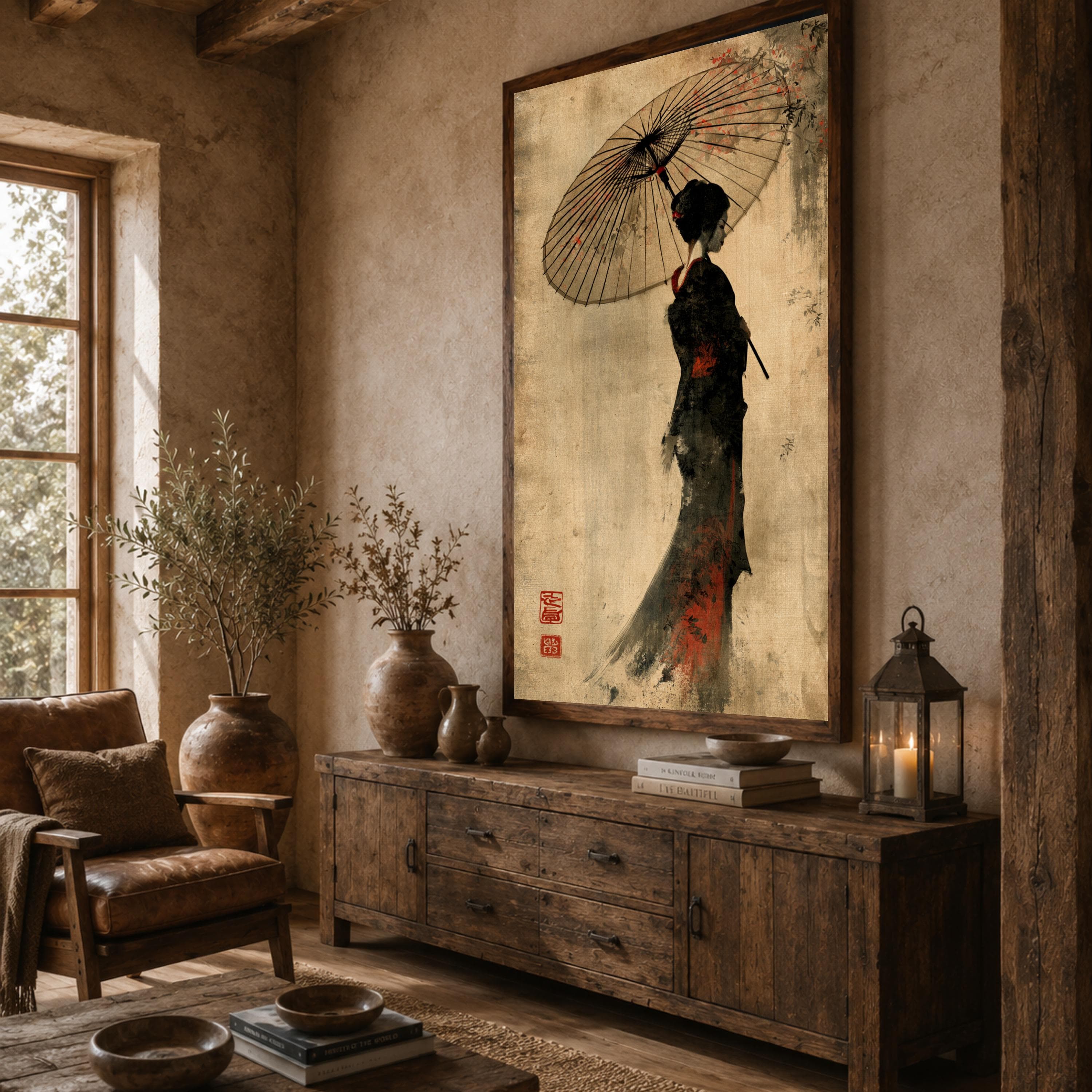 Elegant Geisha Wall Art Print, Vintage Japanese Canvas Wall Art, Beautiful Home Decor for Living Room, Bedroom, and Office Spaces - image 4