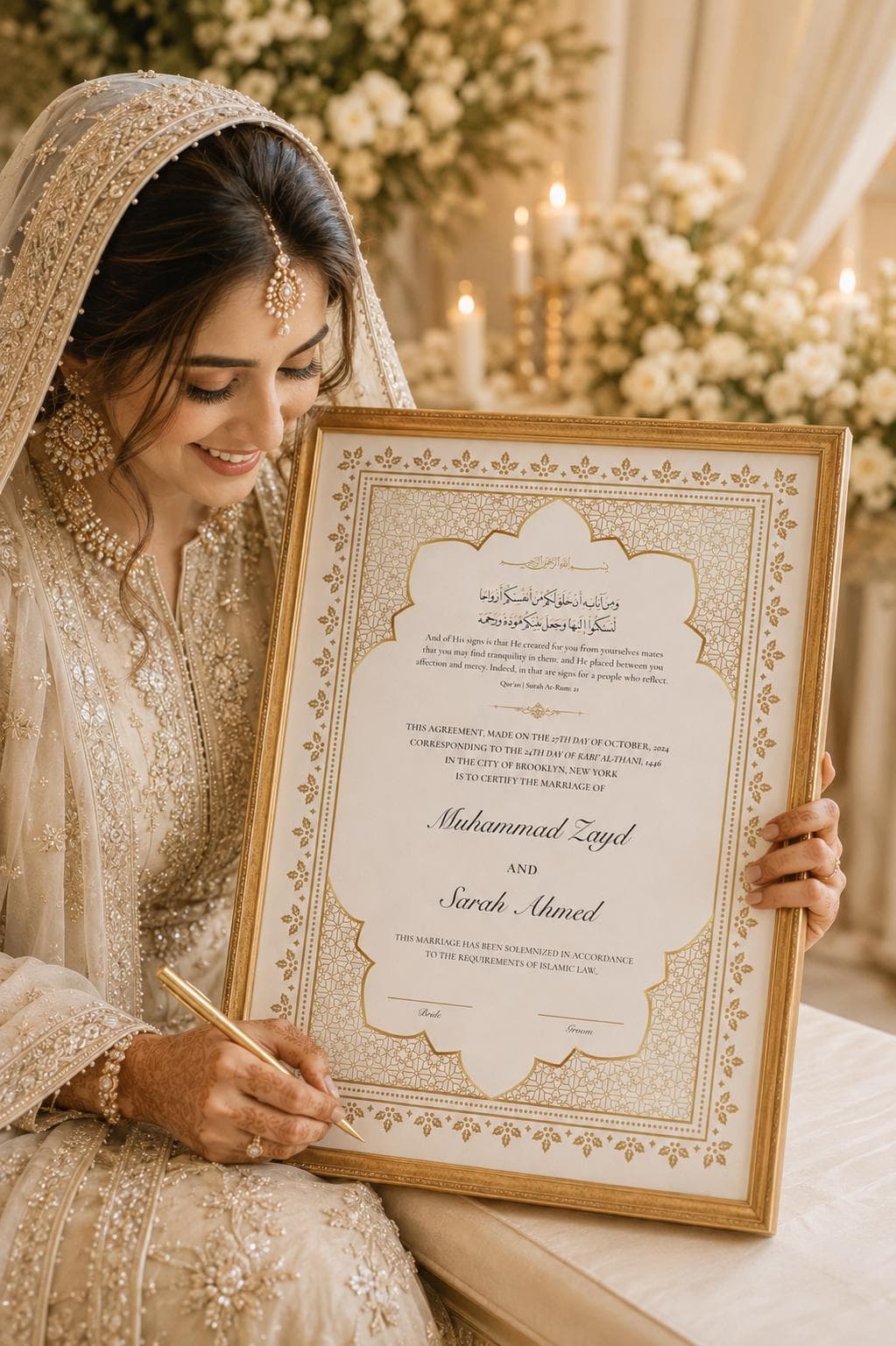 Personalized Islamic Nikah Certificate | Elegant Wedding Keepsake (PDF) - image 3