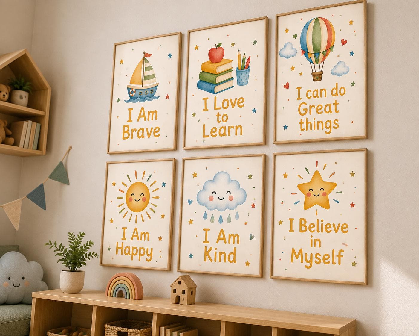 Multilingual Kids Motivational Poster | Watercolor Nursery Art (Physical Print) - image 3