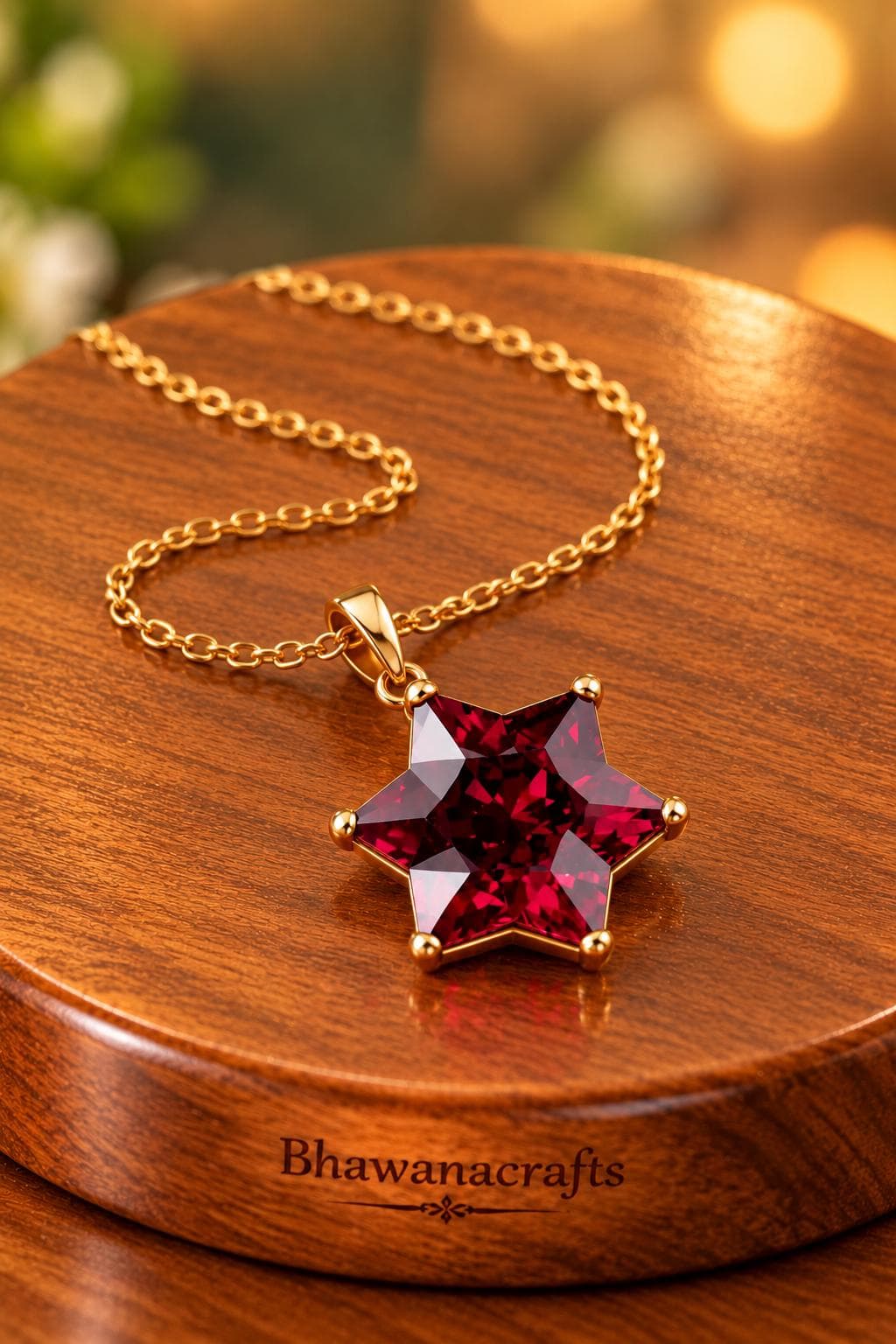 Garnet Star Necklace, 925 Sterling Silver Pendant, Red Garnet Jewelry, Celestial Star Pendant, Handmade Gemstone Necklace, Gift for Her - image 5