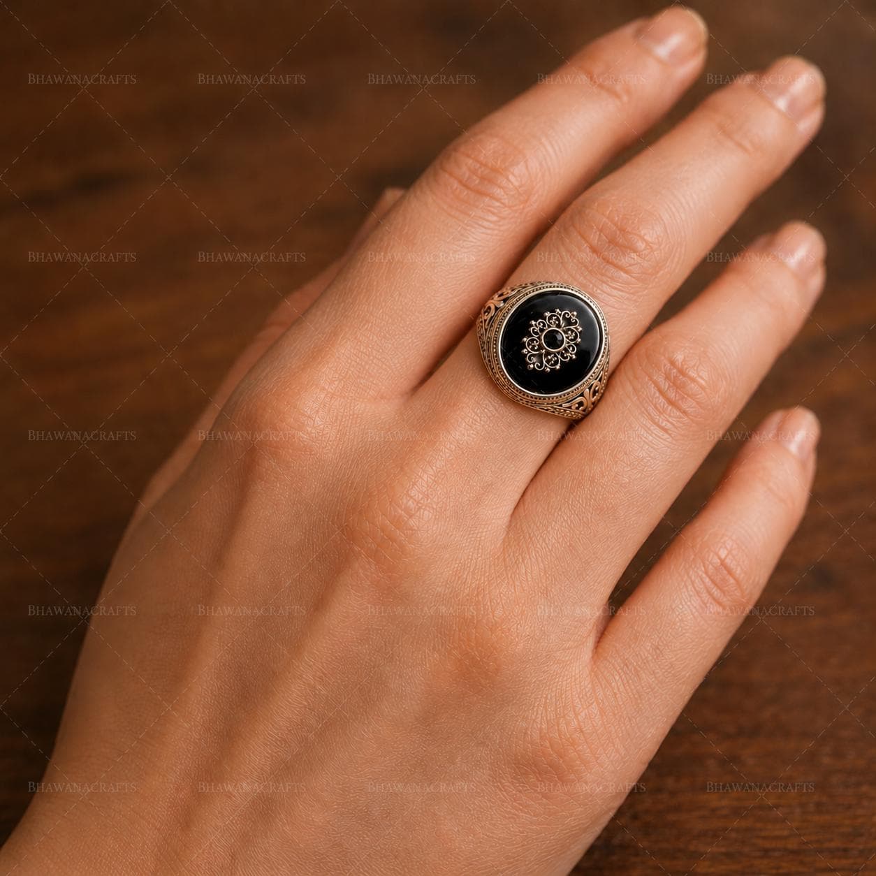Black Aqeeq/hakik Ring for Men, 925 Sterling Silver Black Agate Ring, Handmade Hakik Statement Ring, Islamic Jewelry Gift, Oval Onyx Style - image 5