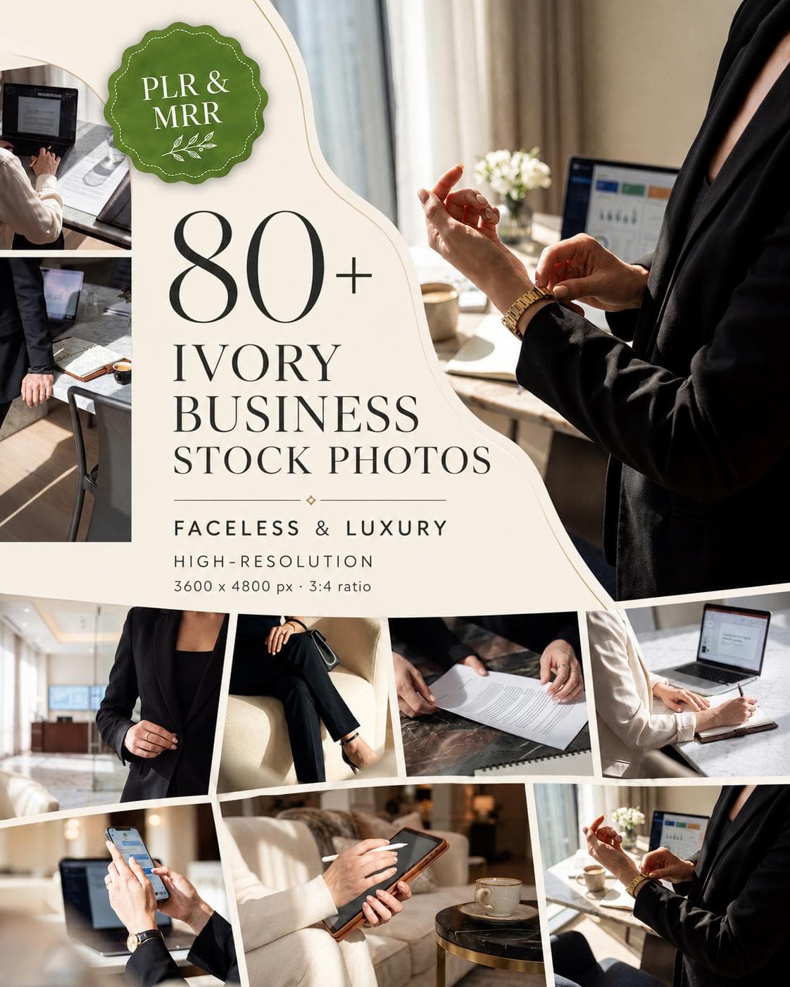 Ivory Business Stock Photos, 80+ Faceless Luxury Corporate Content, Businesswoman Instagram Photos, Personal Brand, Commercial PLR MRR