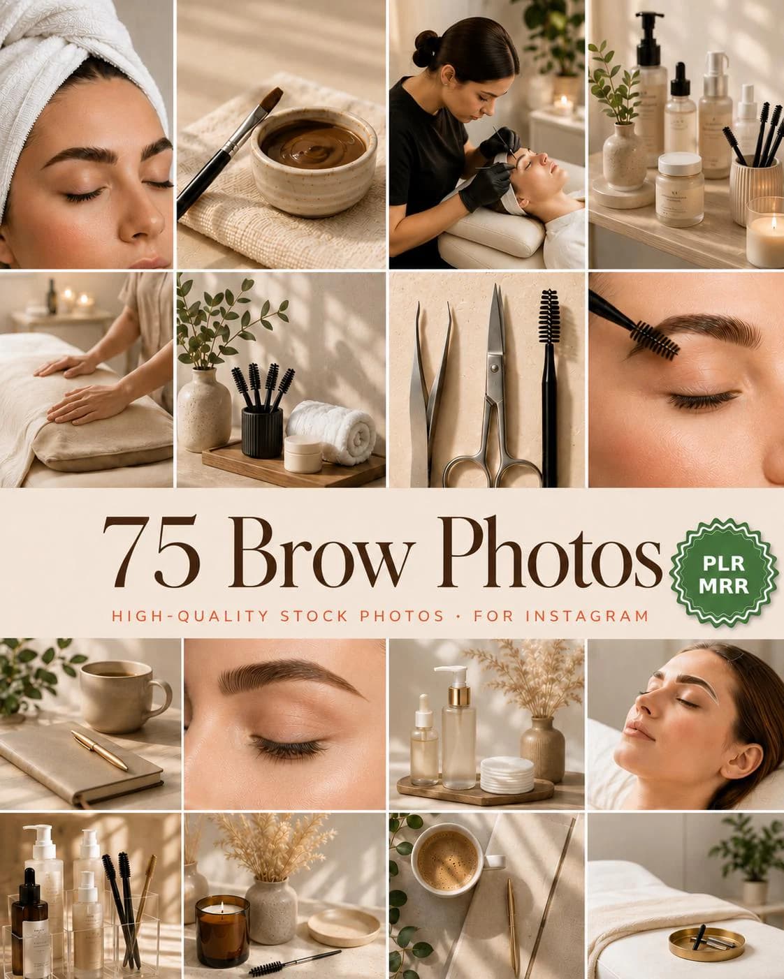 Brow Artist Stock Photos Instagram Brow Studio Content Faceless Beauty Images Eyebrow Photos Microblading Social Media Resell Rights PLR MRR