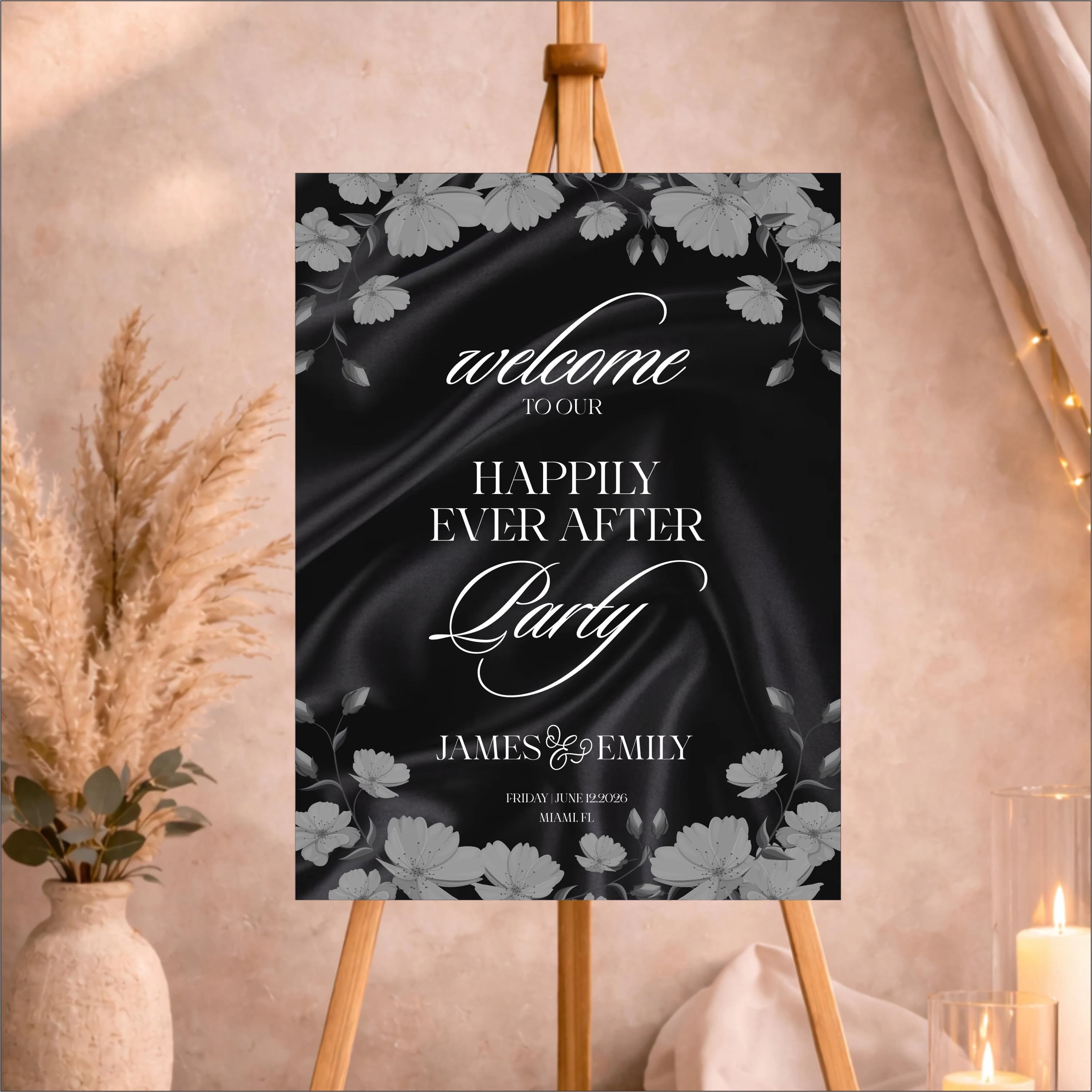 Floral Acrylic Wedding Welcome Sign | Custom Event Entrance Decor - image 3
