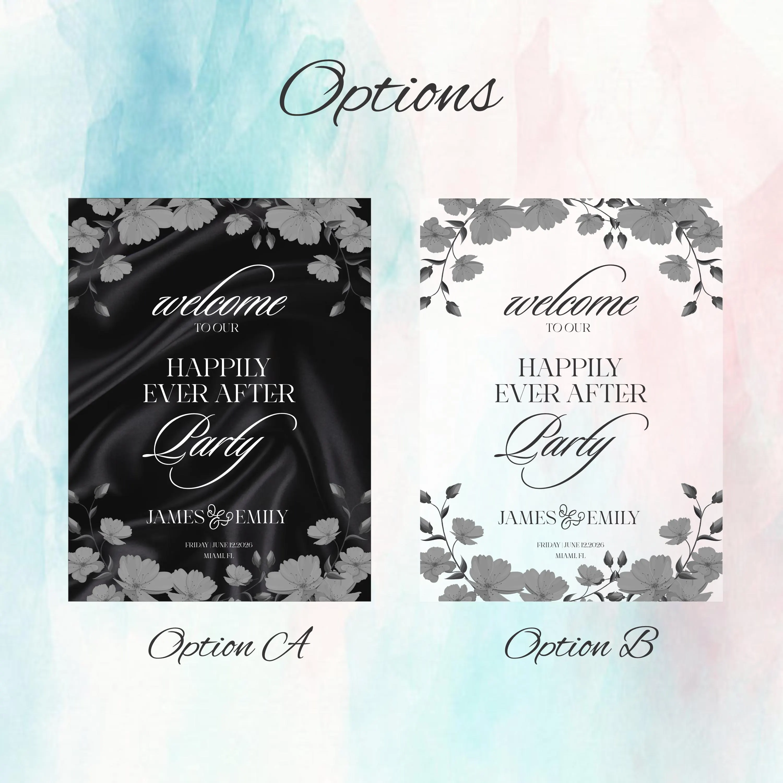 Floral Acrylic Wedding Welcome Sign | Custom Event Entrance Decor - image 2