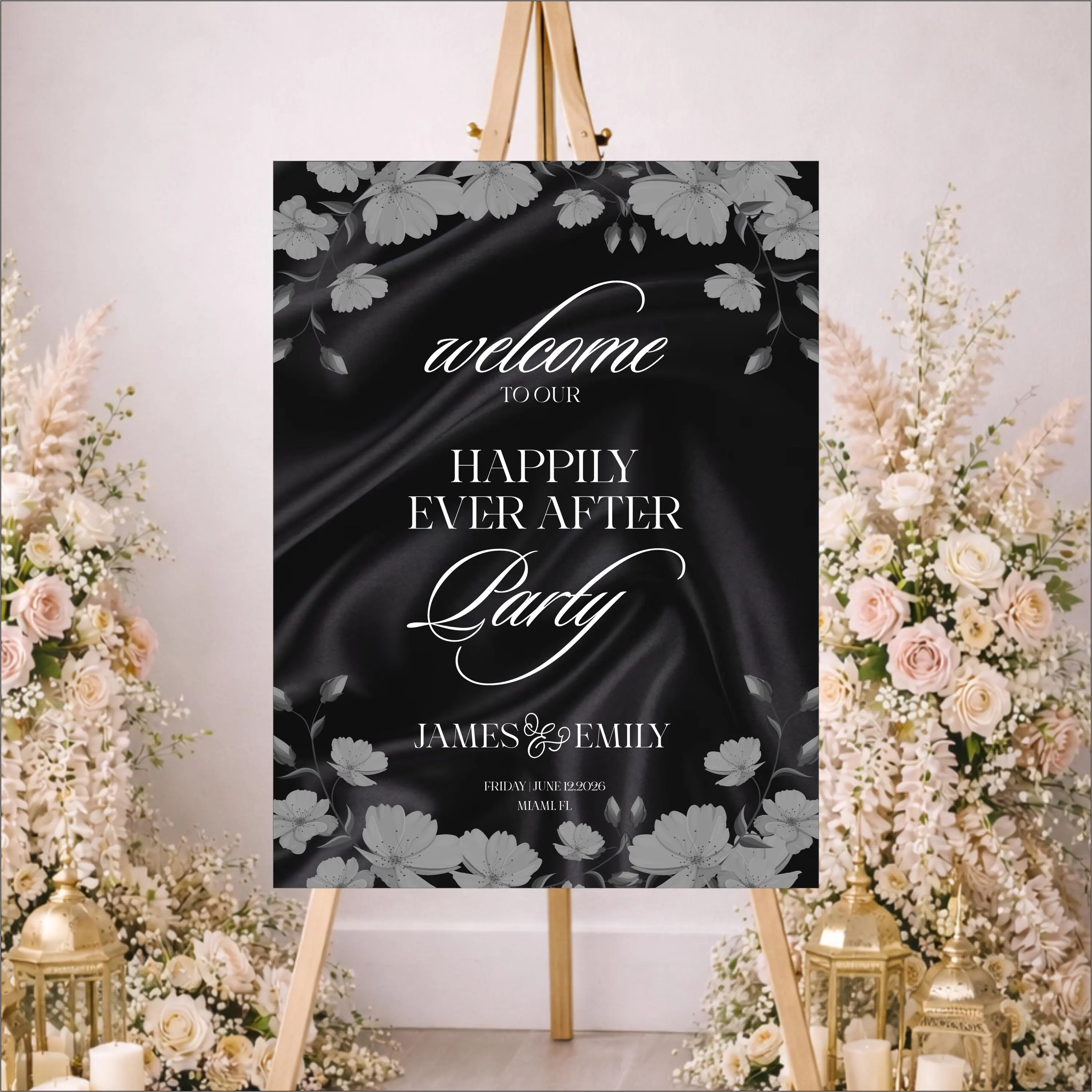 Floral Acrylic Wedding Welcome Sign | Custom Event Entrance Decor - image 4