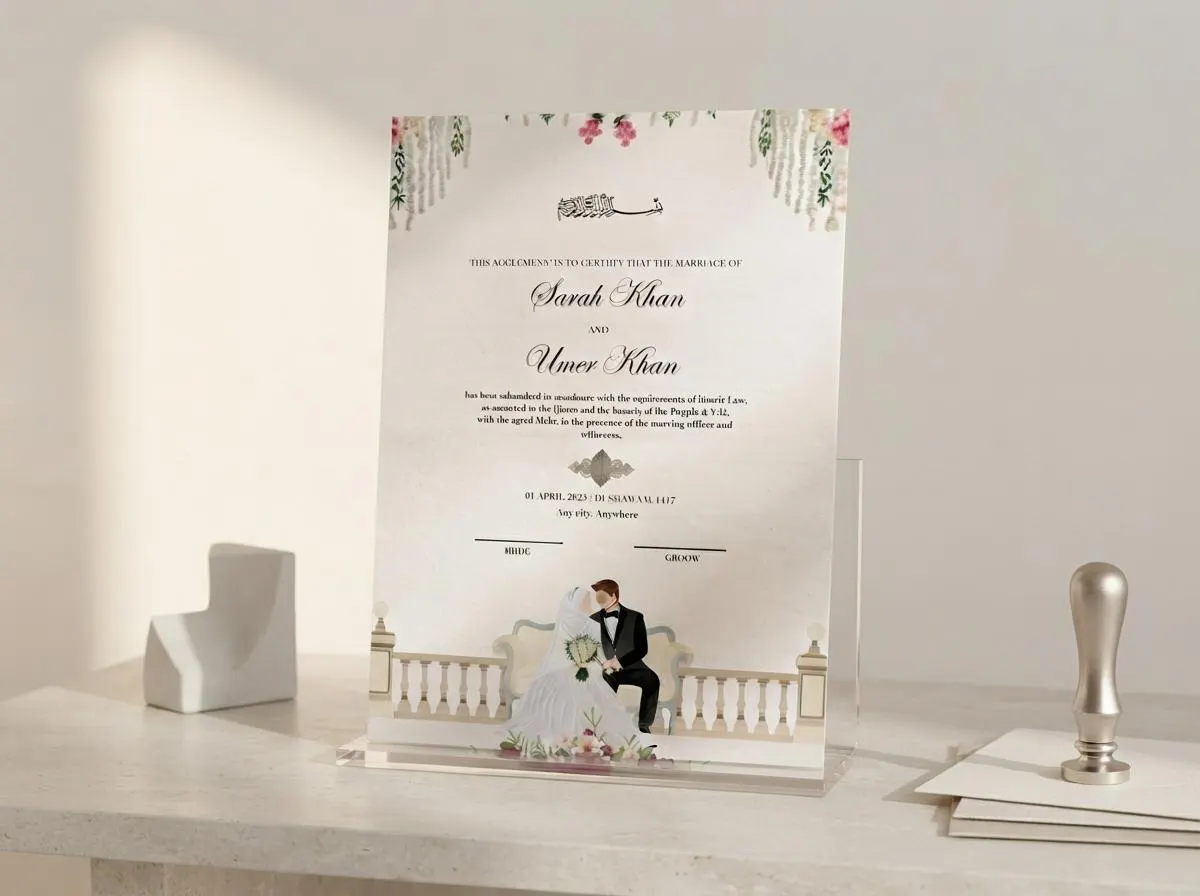 Minimal Nikkah Card, Islamic Wedding Invitation, Muslim Wedding Invite, Arabic Wedding Invitation, Nikkah Invitation, Canva Editable - image 5