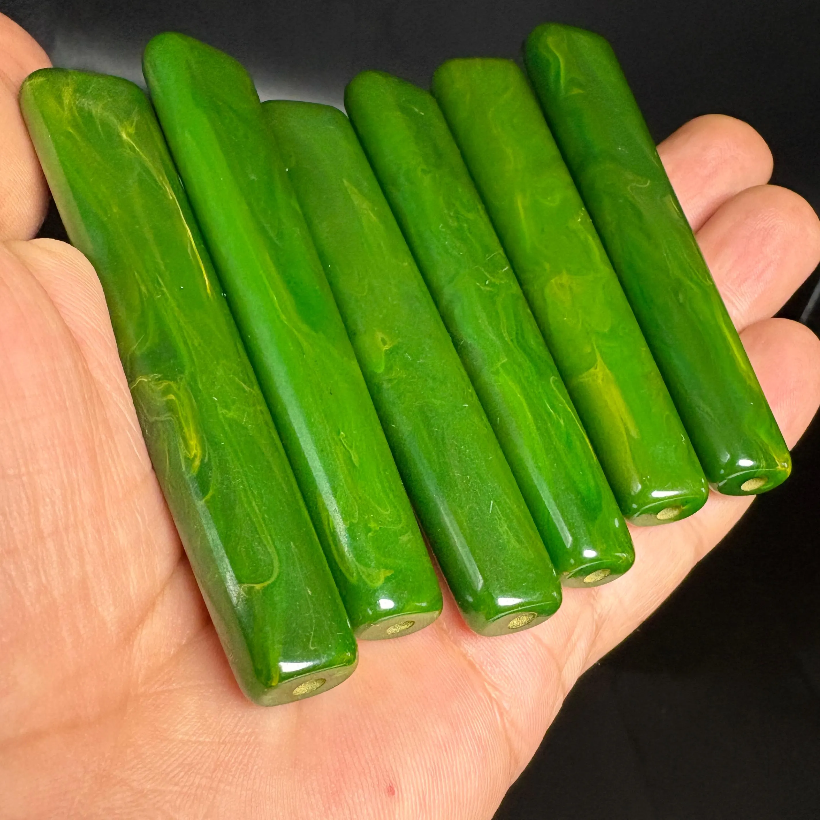74.70 g Vintage Green Catalin Knife Handle Blanks – 6 Piece Craft Supply Set - image 4