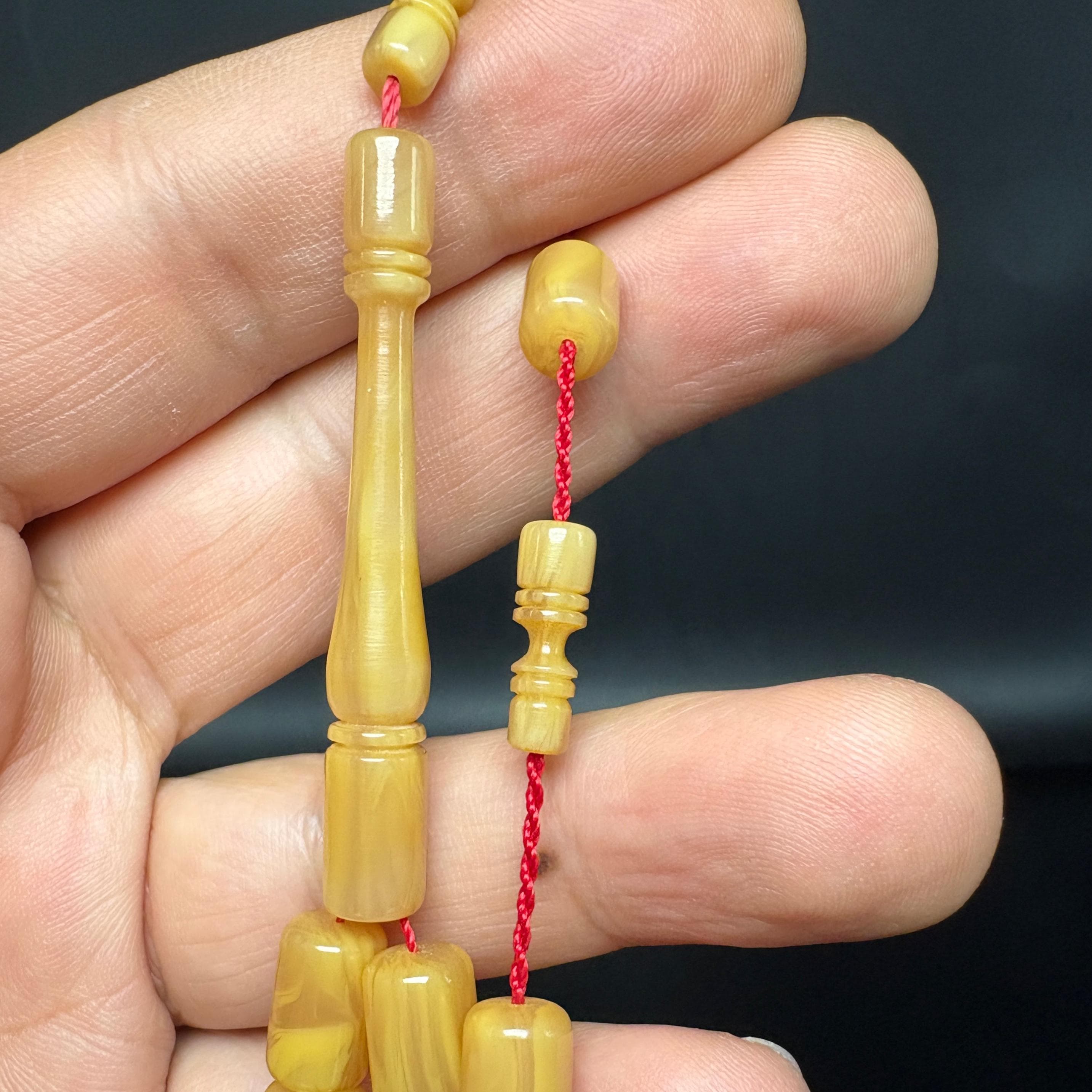 Subha from Mahjong Rack, Lilac Butterscotch Honey Catalin, Marbled Bakelite Prayer Beads - image 5