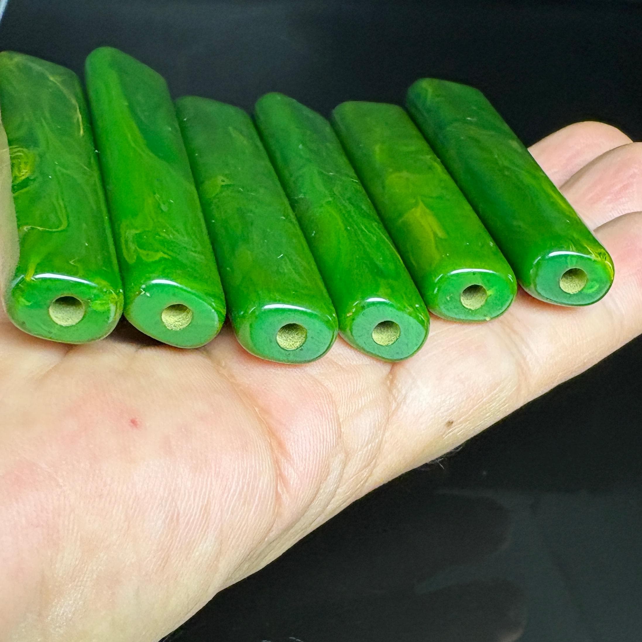 74.70 g Vintage Green Catalin Knife Handle Blanks – 6 Piece Craft Supply Set - image 5