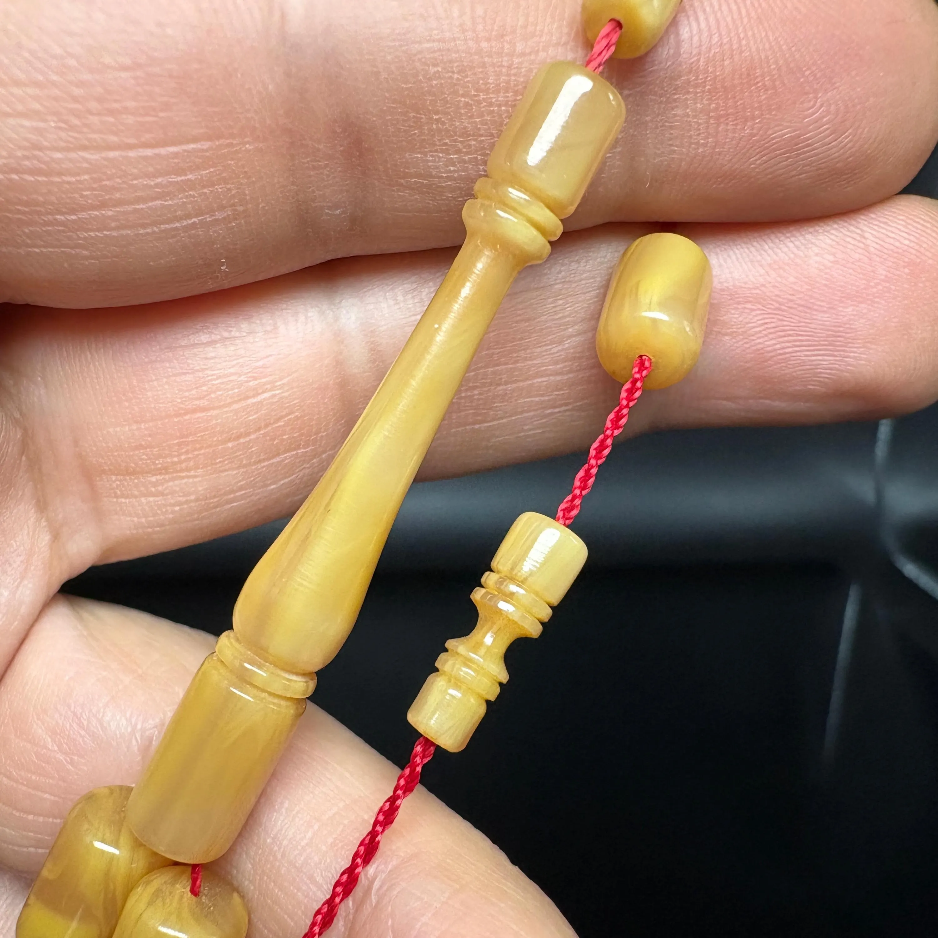 Subha from Mahjong Rack, Lilac Butterscotch Honey Catalin, Marbled Bakelite Prayer Beads