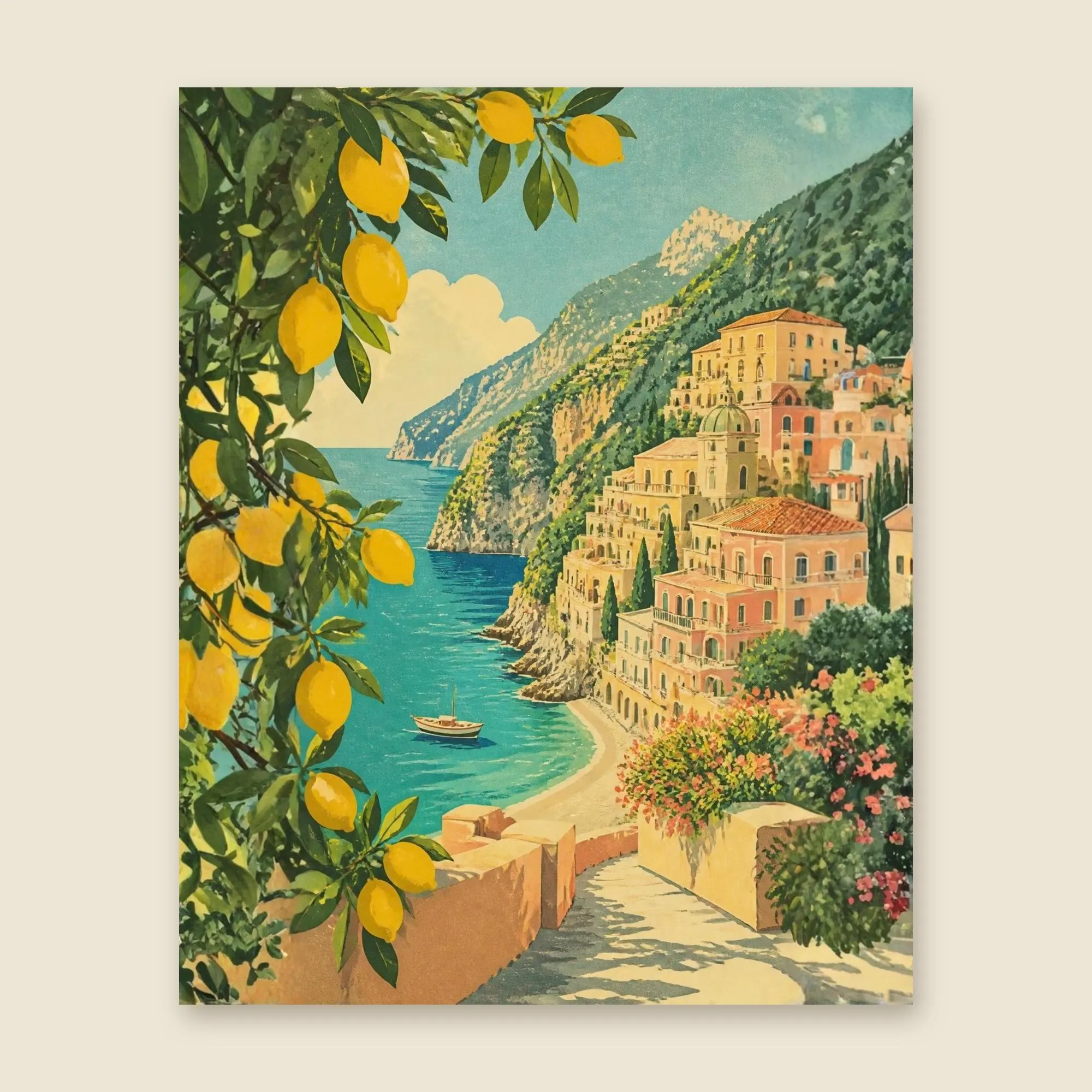 Amalfi Coast Print, Italy Lemons Wall Art, Positano Travel Poster, Mediterranean Kitchen Decor, Printable Wall Art, Digital Download - image 4