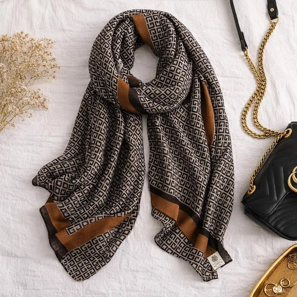Plaid Cotton Hijab Scarf, Soft Pashmina Shawl Wrap, Lightweight Headscarf, Modest Fashion Everyday Gift - image 4