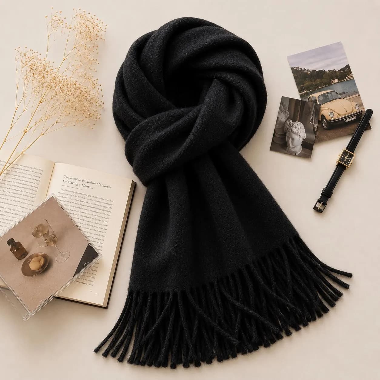 Luxury Wool Scarf Women, Soft Feel Pashmina Shawl Warm Winter Wrap Soft Blanket Scarf, Gift for Her - image 3