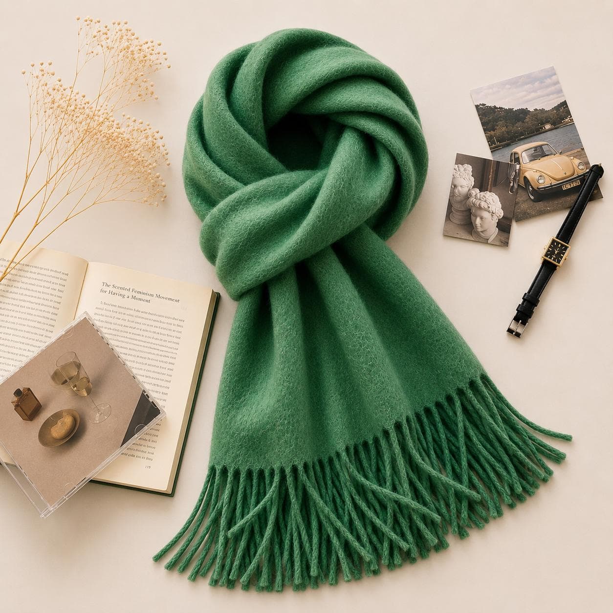 Luxury Wool Scarf Women, Soft Feel Pashmina Shawl Warm Winter Wrap Soft Blanket Scarf, Gift for Her