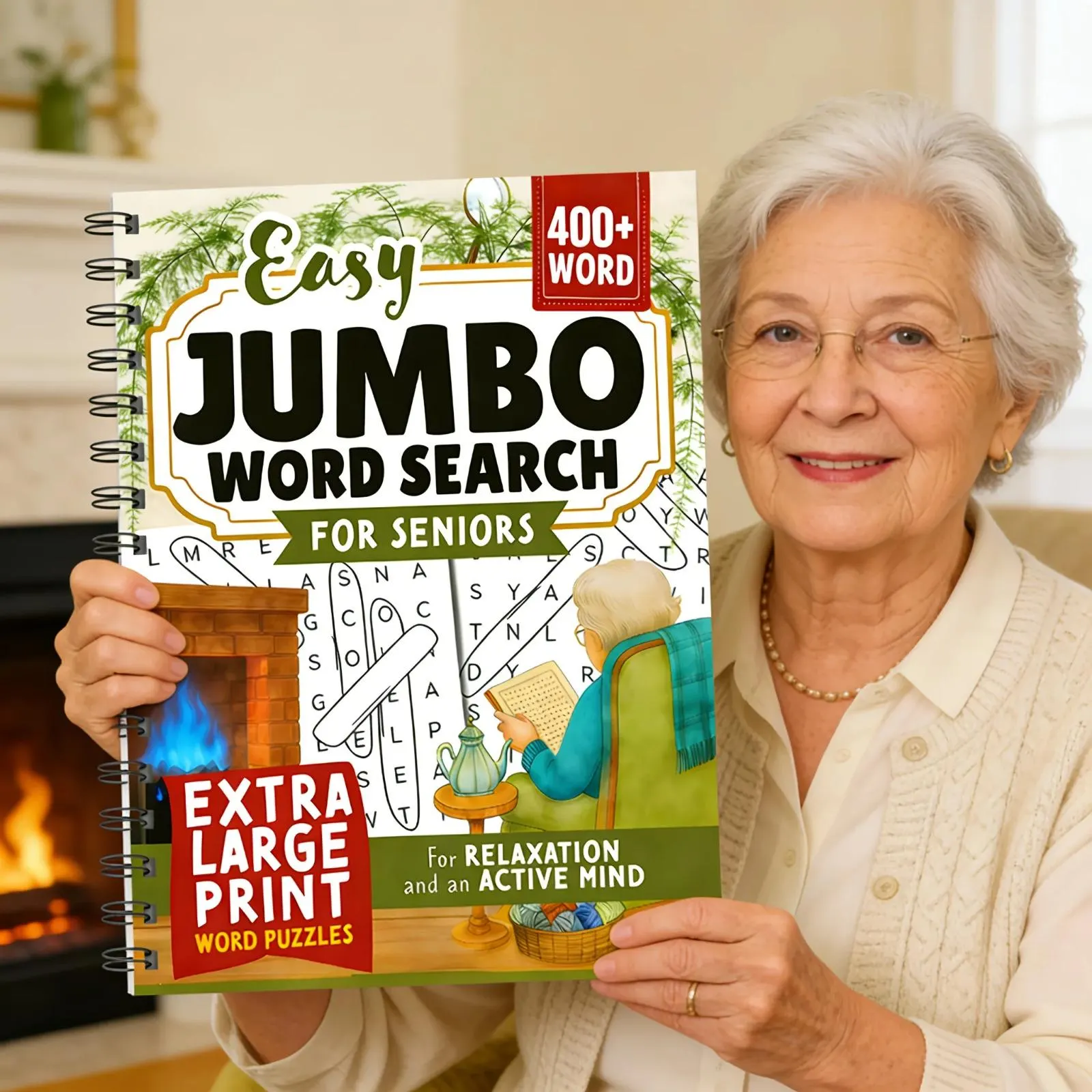 Jumbo Word Search Book for Seniors, 400+ Easy Puzzles, Large Print (Gift) - image 2
