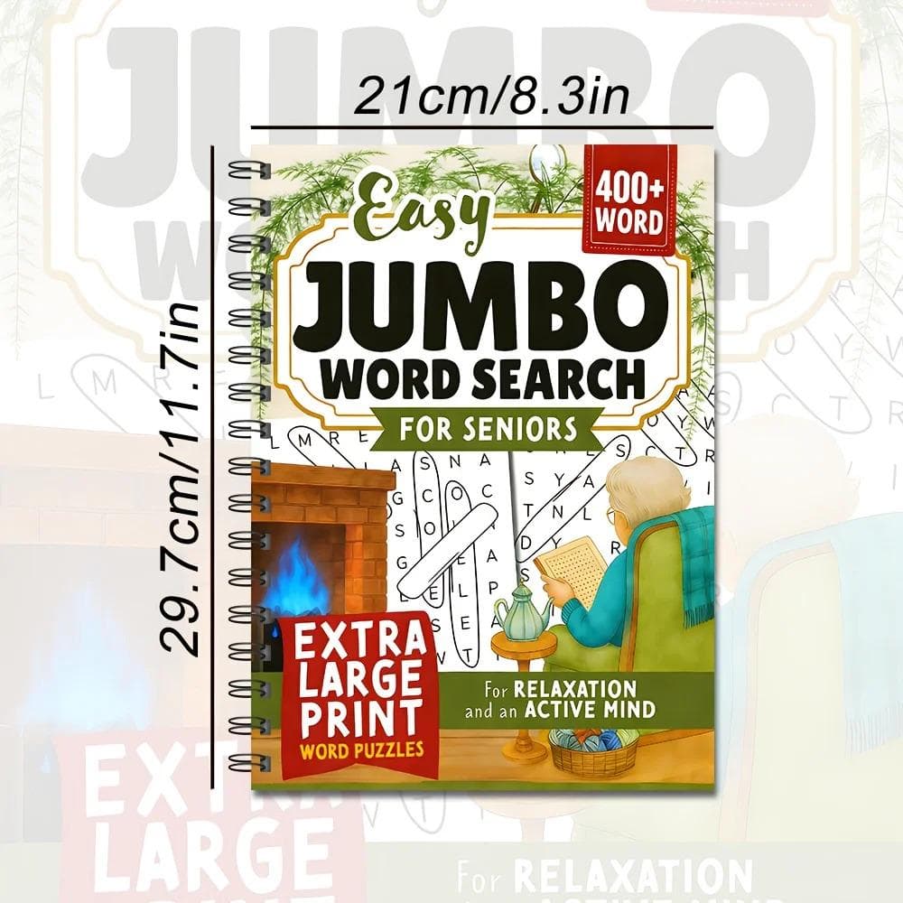 Jumbo Word Search Book for Seniors, 400+ Easy Puzzles, Large Print (Gift) - image 4