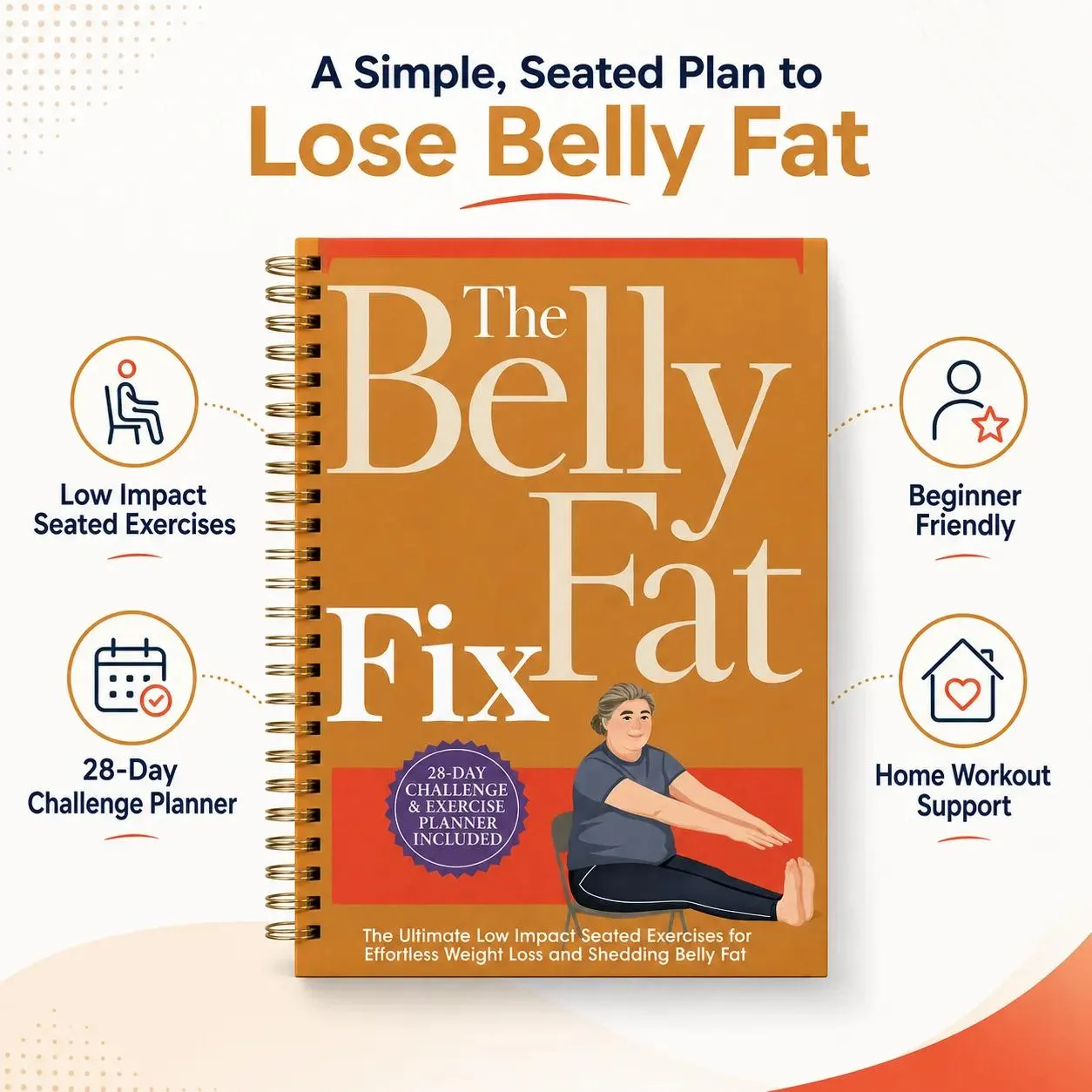 28-Day Seated Exercise Planner: Low-Impact Home Workout Journal for Weight Loss - image 4