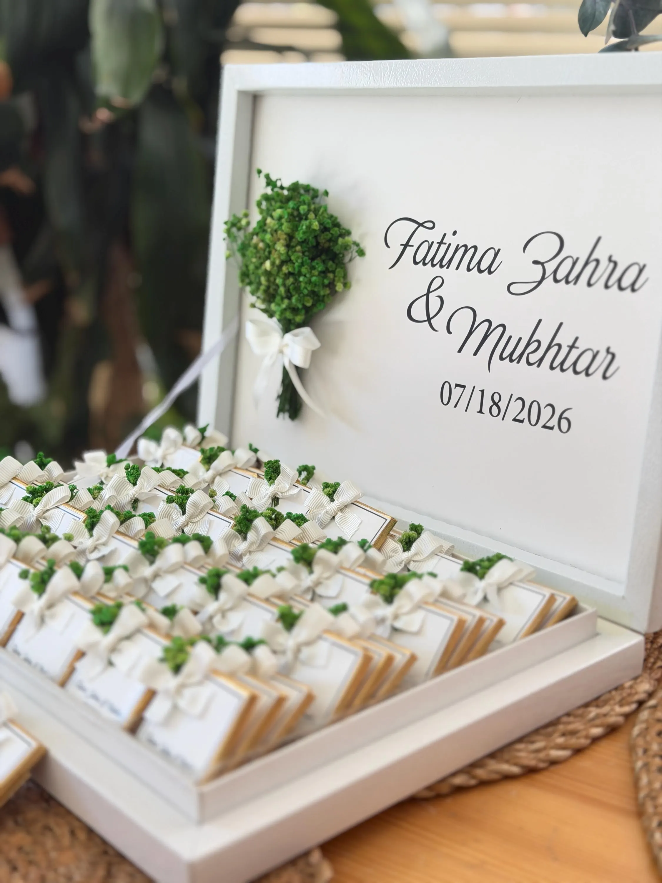 Personalized Nikkah Chocolate Favors, 60 pcs Islamic Wedding Gift Box with Names Date - image 4