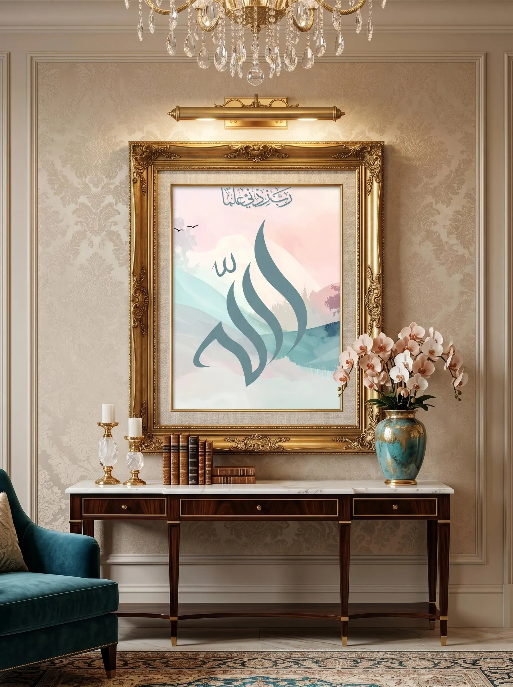 Rabbi Zidni Ilma Print, Allah Name Wall Art, Pastel Islamic Nursery Decor, Kids Muslim Poster, Eid Gift for Children Digital Download - image 3