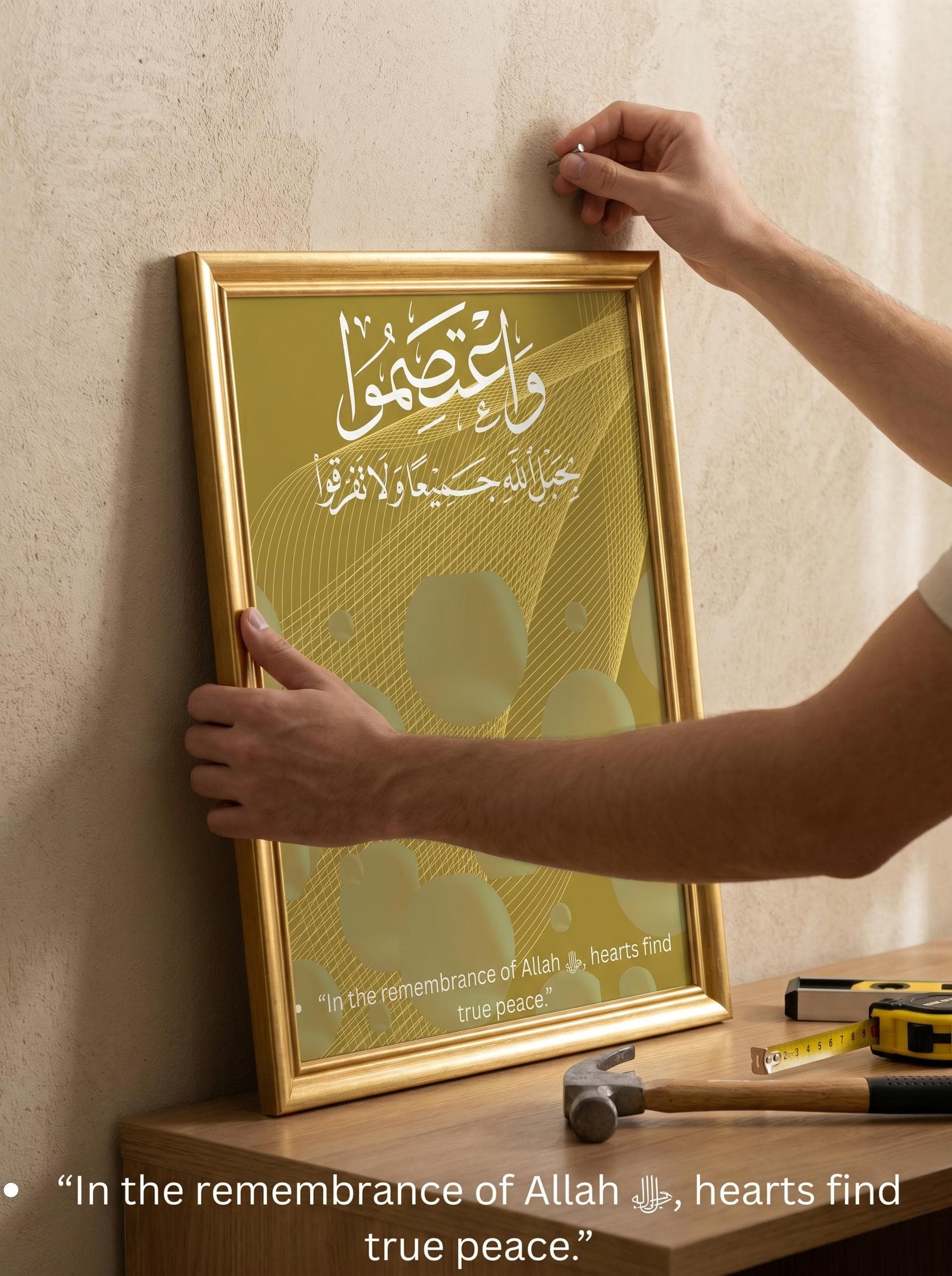 Watasimoo Quran Verse Wall Art, Surah Imran Islamic Calligraphy Print, Gold Muslim Home Decor Gift, Digital Download Printable PNG PDF - image 5