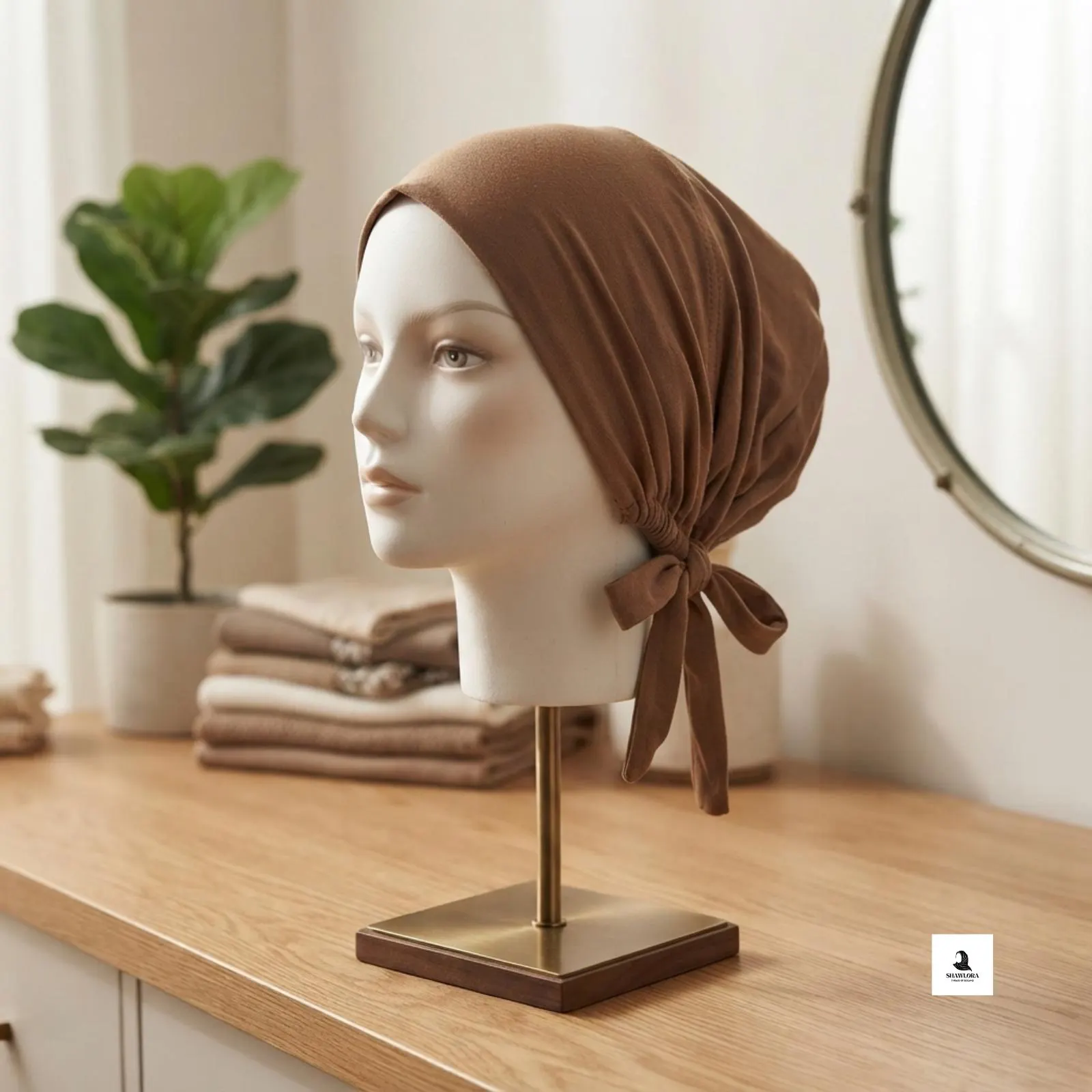 Soft Cotton Spandex Jersey Tie-Back Hijab Cap – Plain Muslim Undercap Bonnet