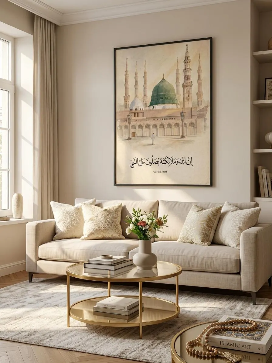 Green Dome Medina Poster | Prophet's Mosque Islamic Wall Art | Masjid an Nabawi - image 2