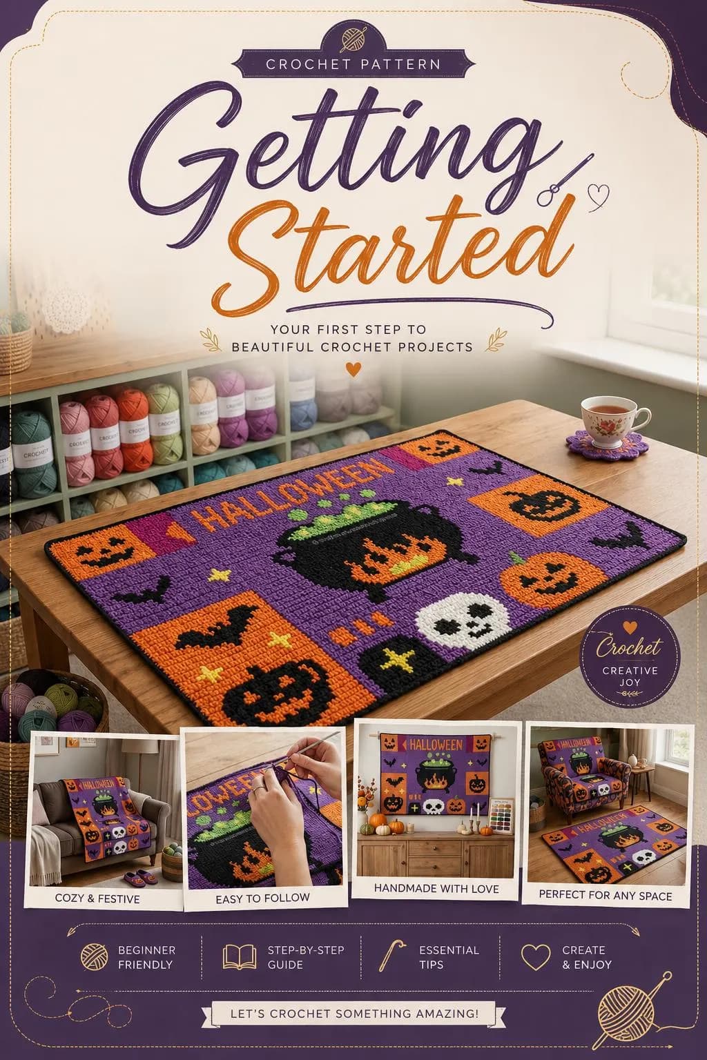 Crochet Tapestry Pattern, Tapestry Crochet Colorwork Pattern, Crochet Chart Pattern, Single Crochet Colorwork PDF - image 3