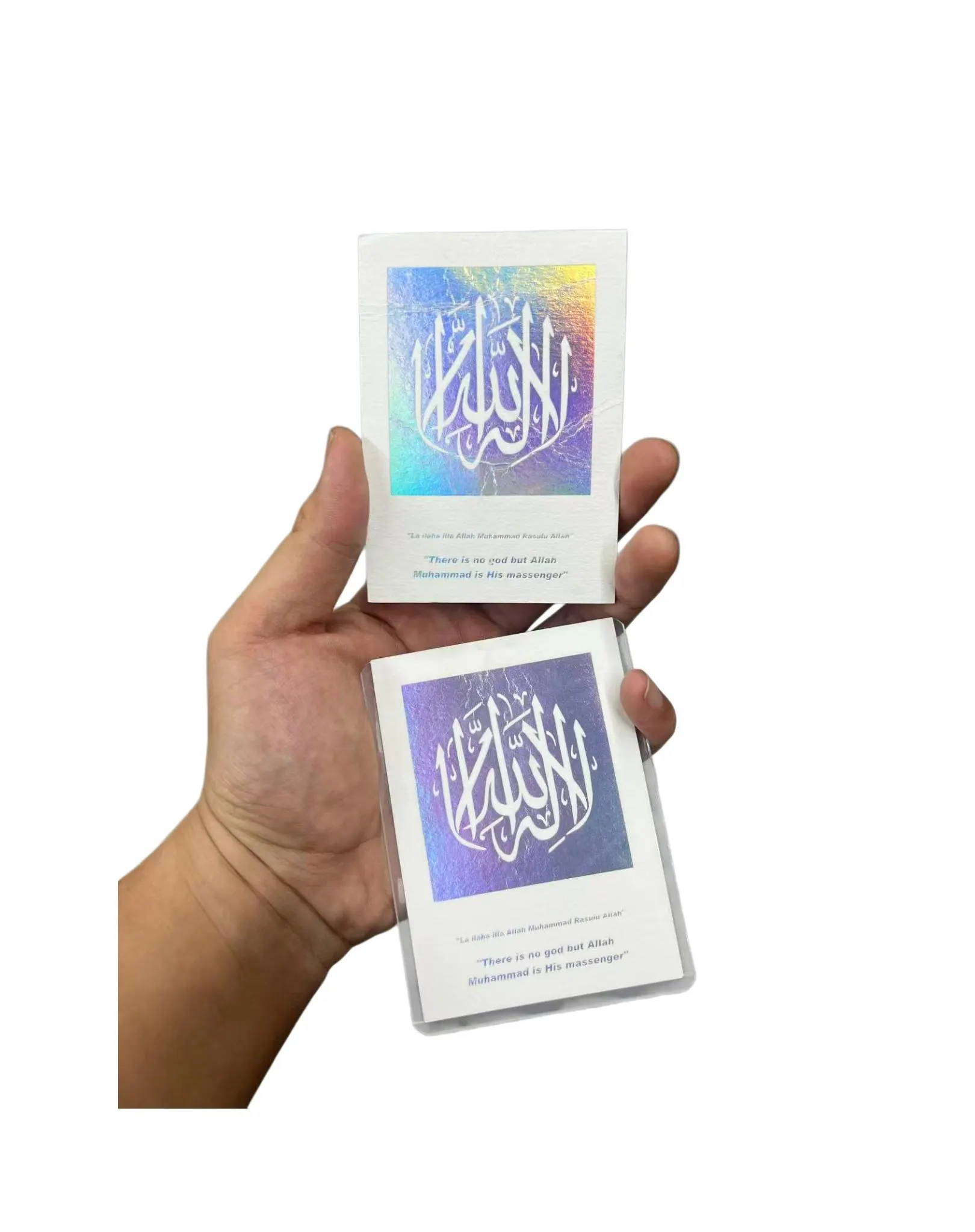 Arabic Holographic Shahada Calligraphy Flashcard: Islamic Faith Declaration, Quran Page Marker - image 5
