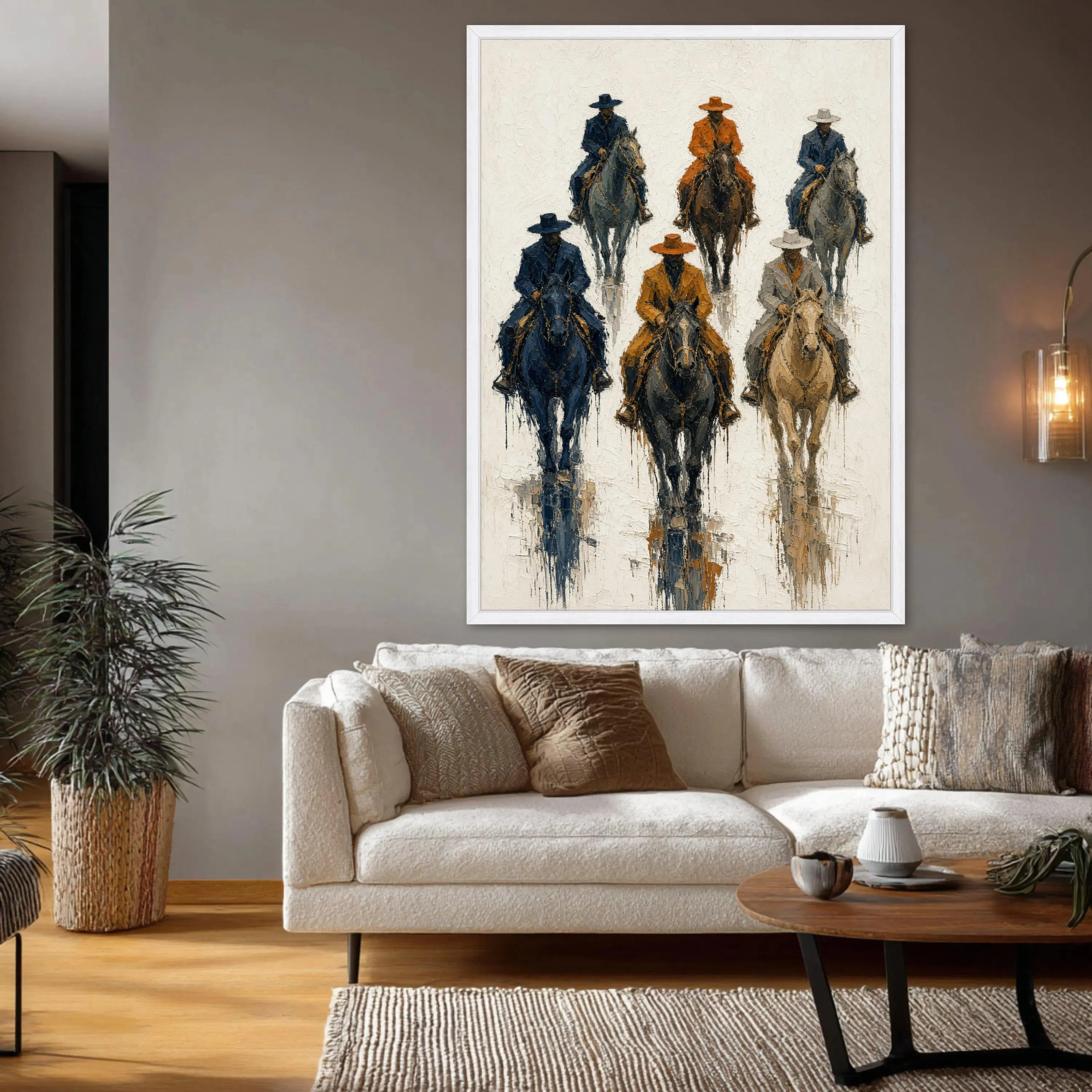 Cowboys on Horses Canvas Print, Western Wall Art for Rustic Home Decor, Equestrian Artwork for Living Room or Office, cowboy wall art - image 3
