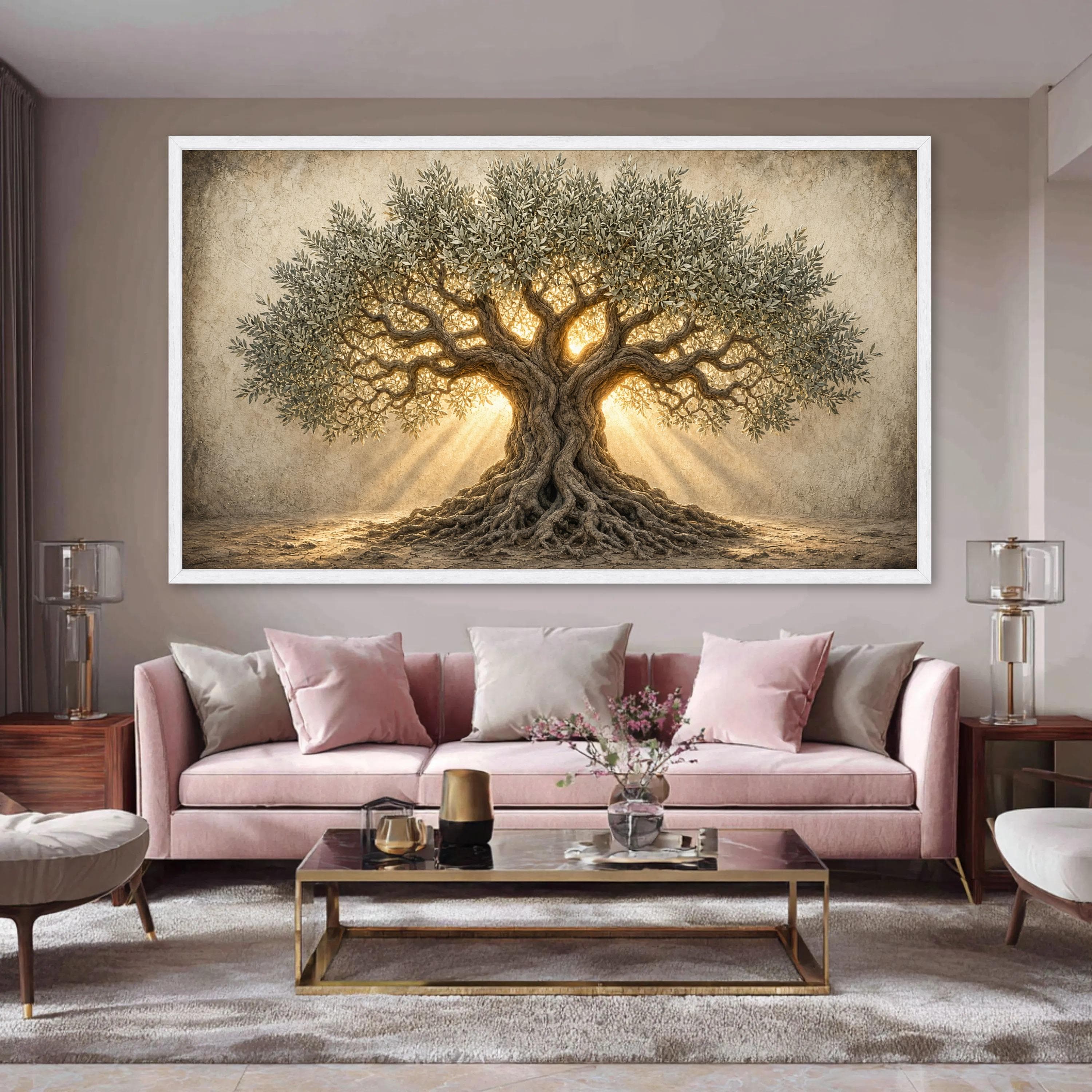 Olive Tree Wall Art Print, Nature Canvas Print, Rustic Home Decor, Botanical Art, Living Room Wall Art, Earthy Color Palette - image 5