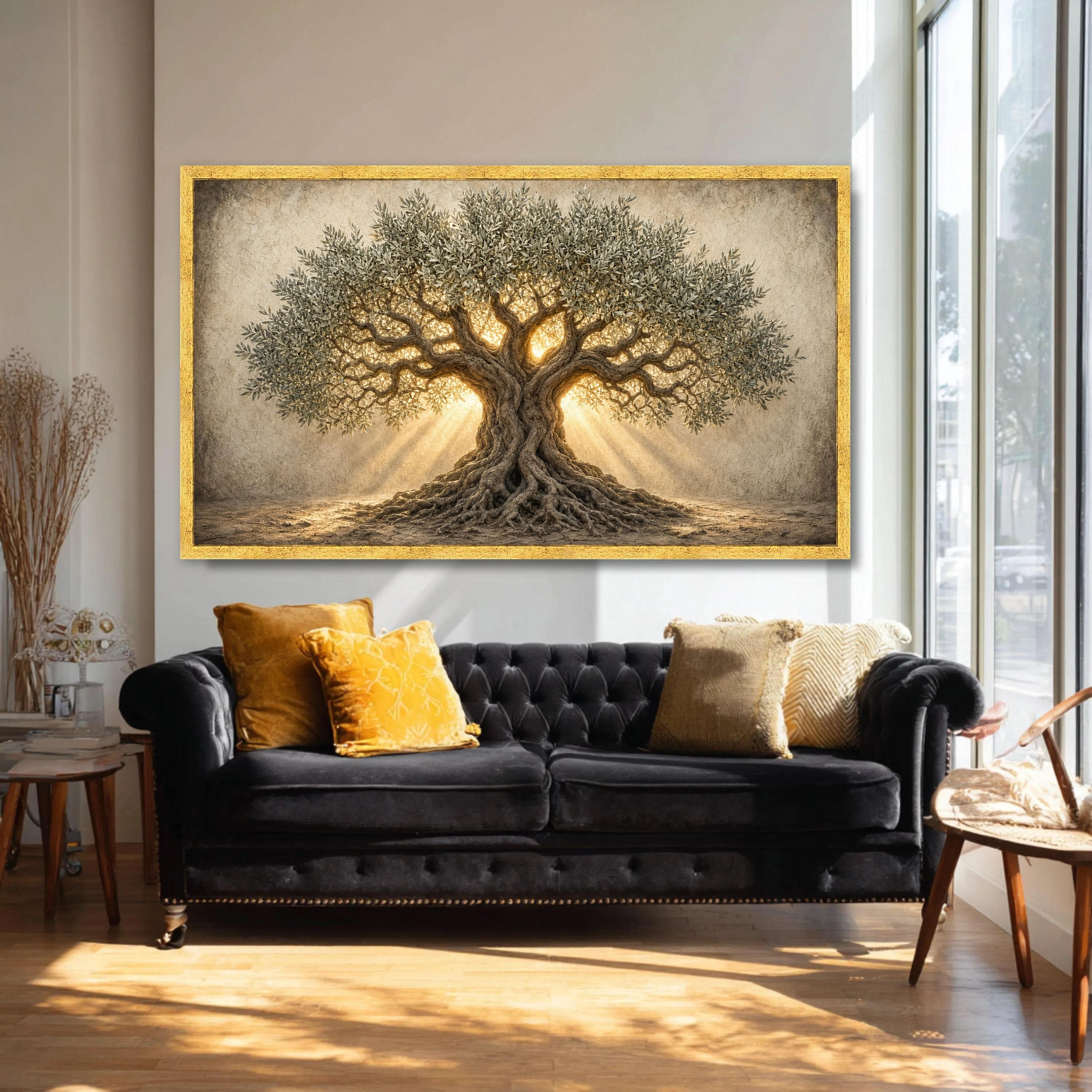 Olive Tree Wall Art Print, Nature Canvas Print, Rustic Home Decor, Botanical Art, Living Room Wall Art, Earthy Color Palette - image 3