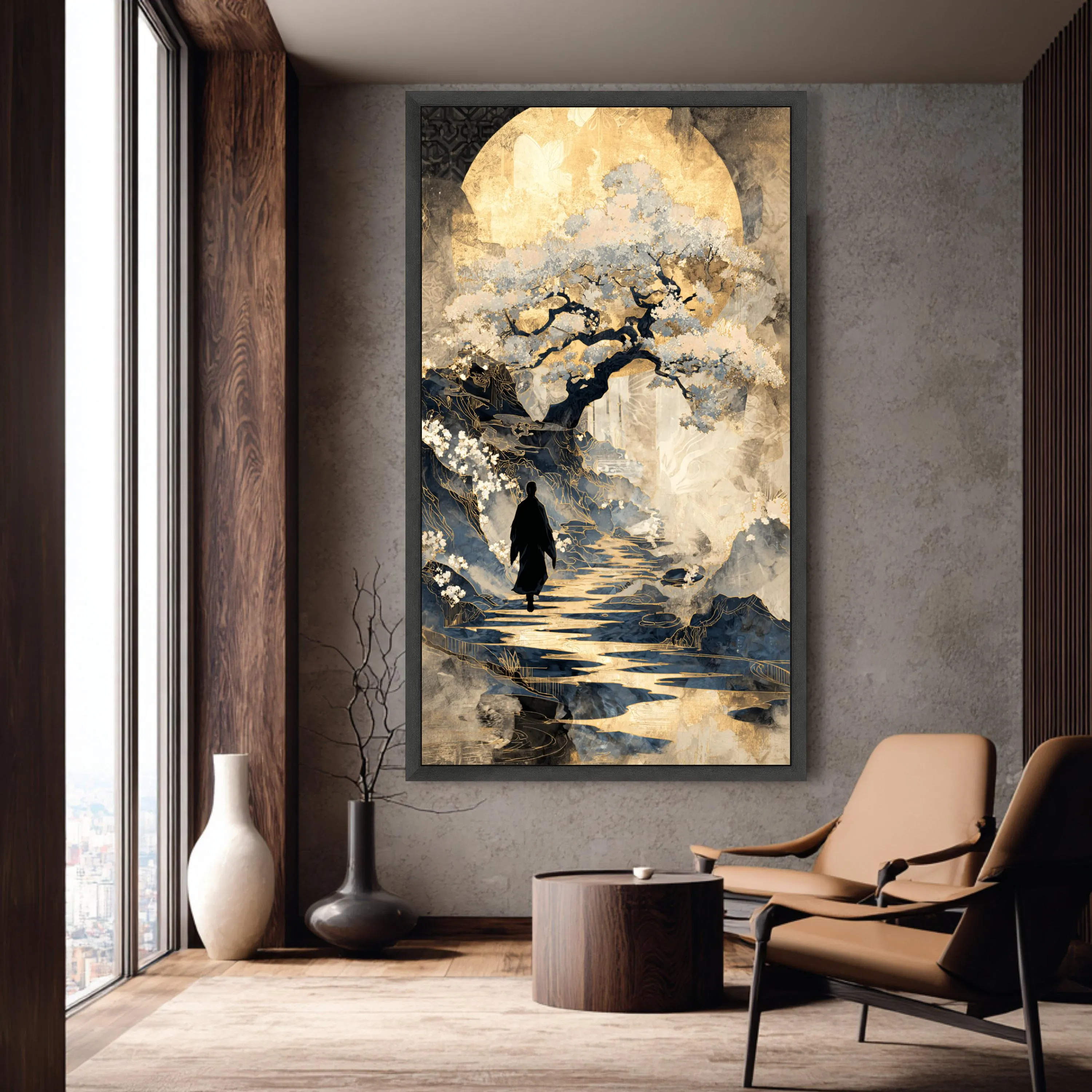 Zen Pathway Canvas Print, Serene Tree Landscape, Asian Mystical Nature Scene, Eco-Conscious Wall Art - image 3