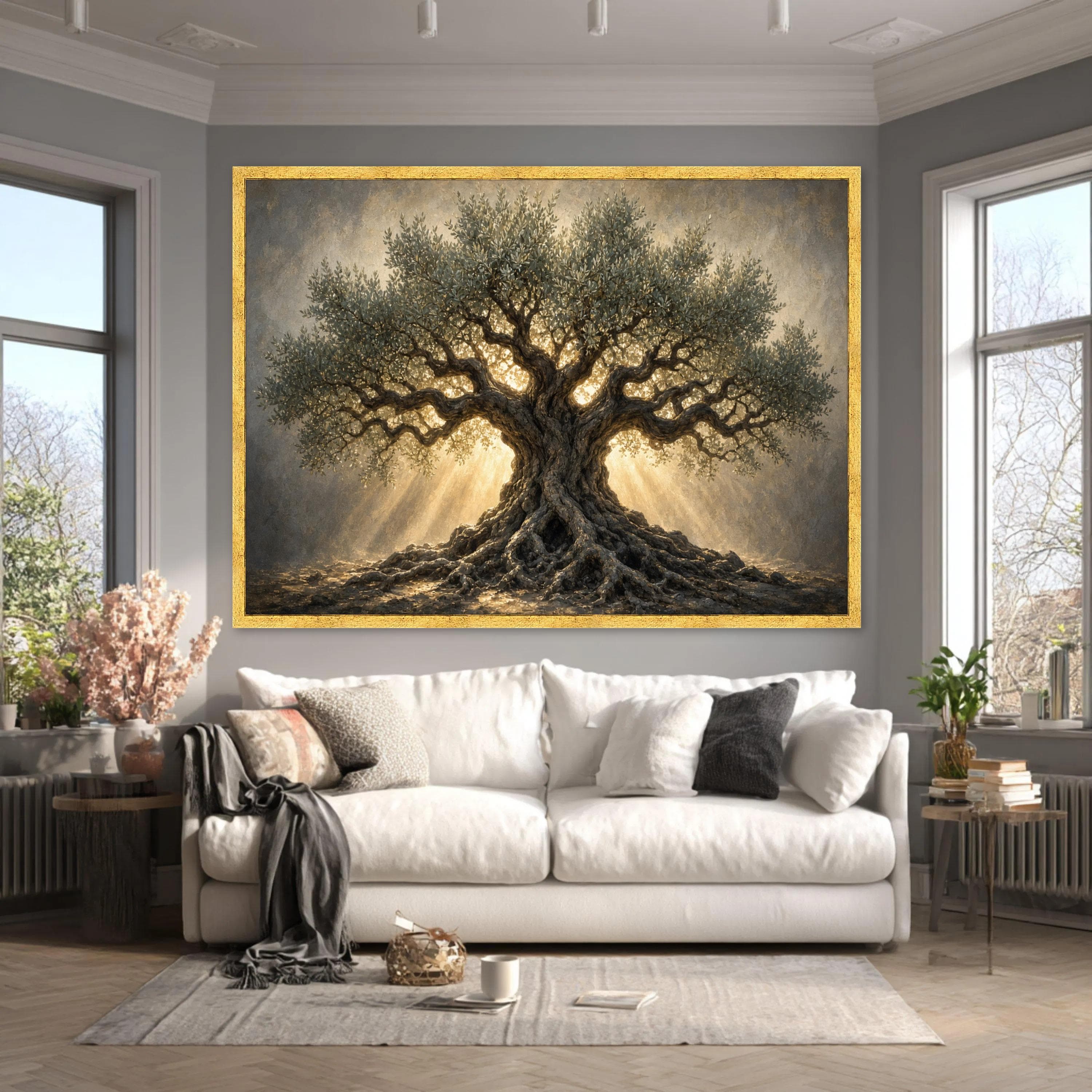 Olive Tree Canvas Print, Stunning Wall Art for Living Room, Nature-Inspired Decor, Rustic Tree Artwork for Home, olive tree art - image 5