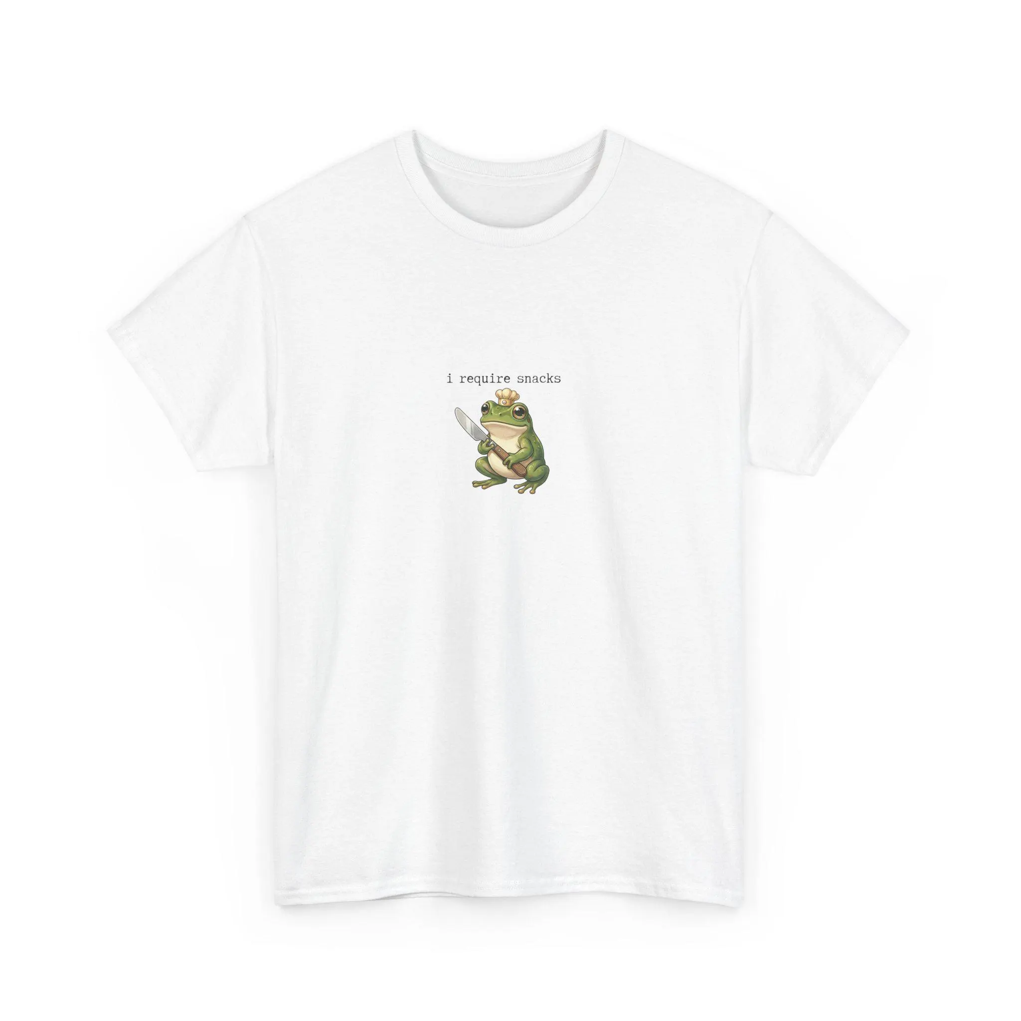 I require snacks Tee | Funny Frog Illustration Print - image 3