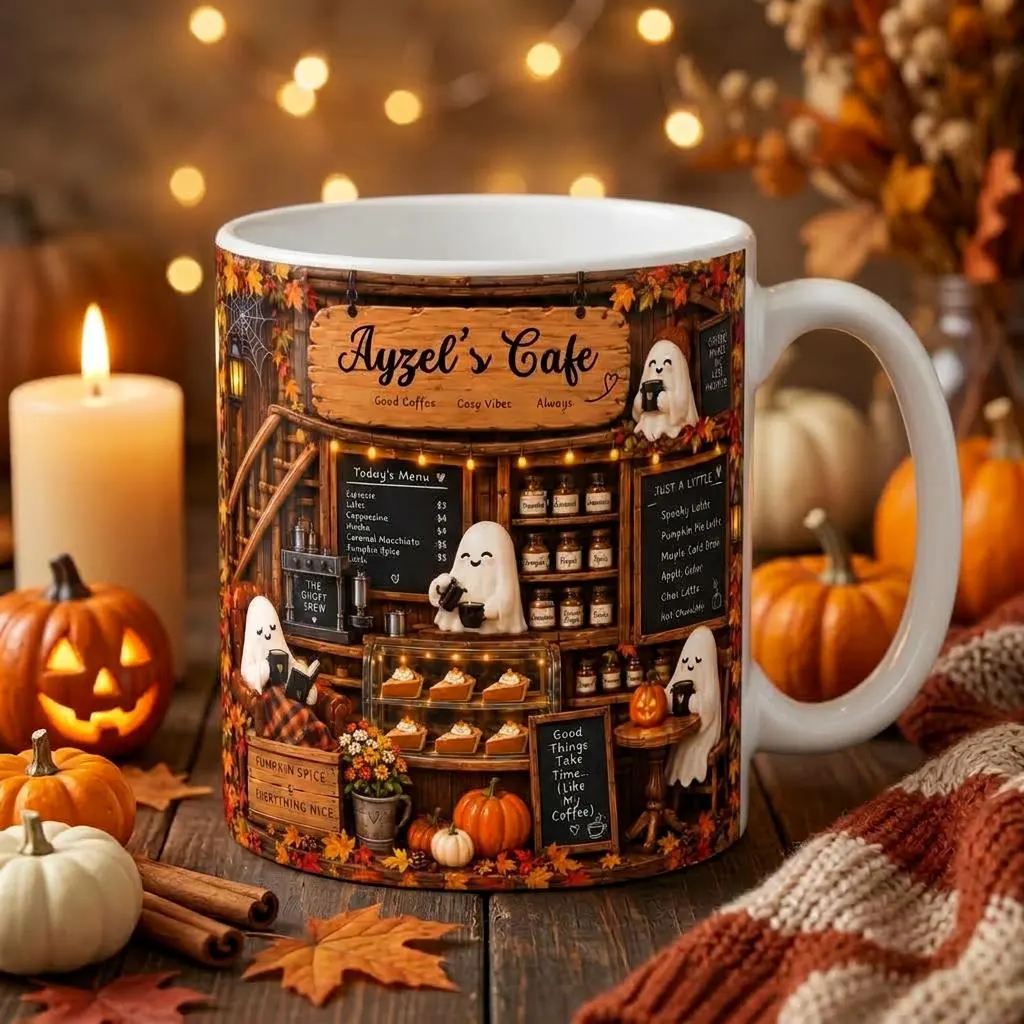 Personalised Halloween Coffee Mug Custom Pumpkin Ghost Cup Aesthetic Spooky Halloween Decoration Gift Coffin Cauldron Mug Halloween Mugs - image 4
