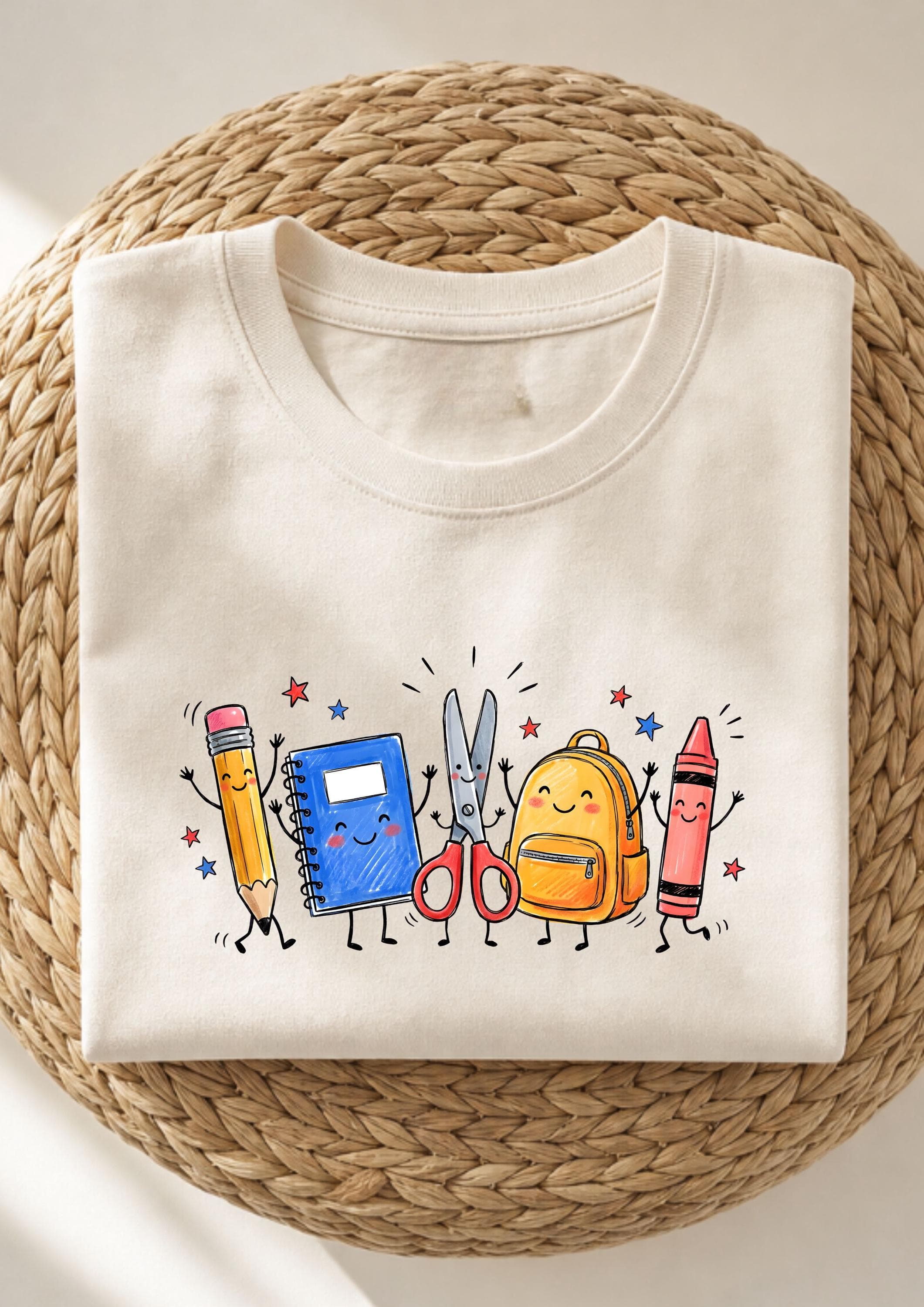 Teacher Shirt Back to School Gift, Kindergarten Teacher Gift, Cute School Supplies Teacher Shirt, Doodle Shirt - image 3