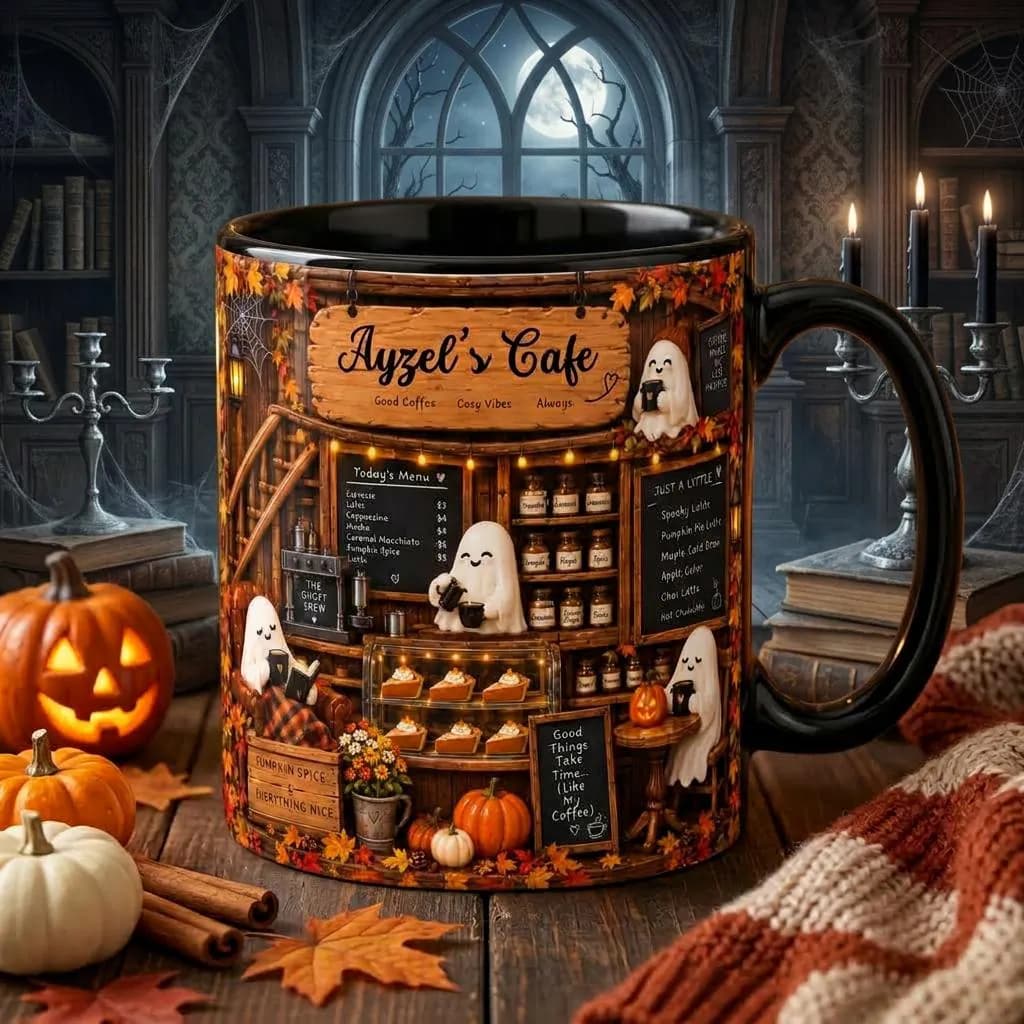 Personalised Halloween Coffee Mug Custom Pumpkin Ghost Cup Aesthetic Spooky Halloween Decoration Gift Coffin Cauldron Mug Halloween Mugs - image 3