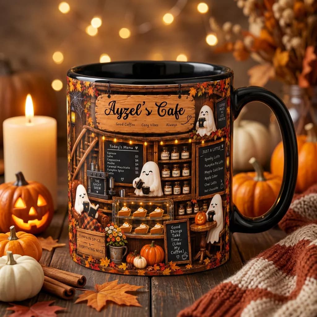 Personalised Halloween Coffee Mug Custom Pumpkin Ghost Cup Aesthetic Spooky Halloween Decoration Gift Coffin Cauldron Mug Halloween Mugs