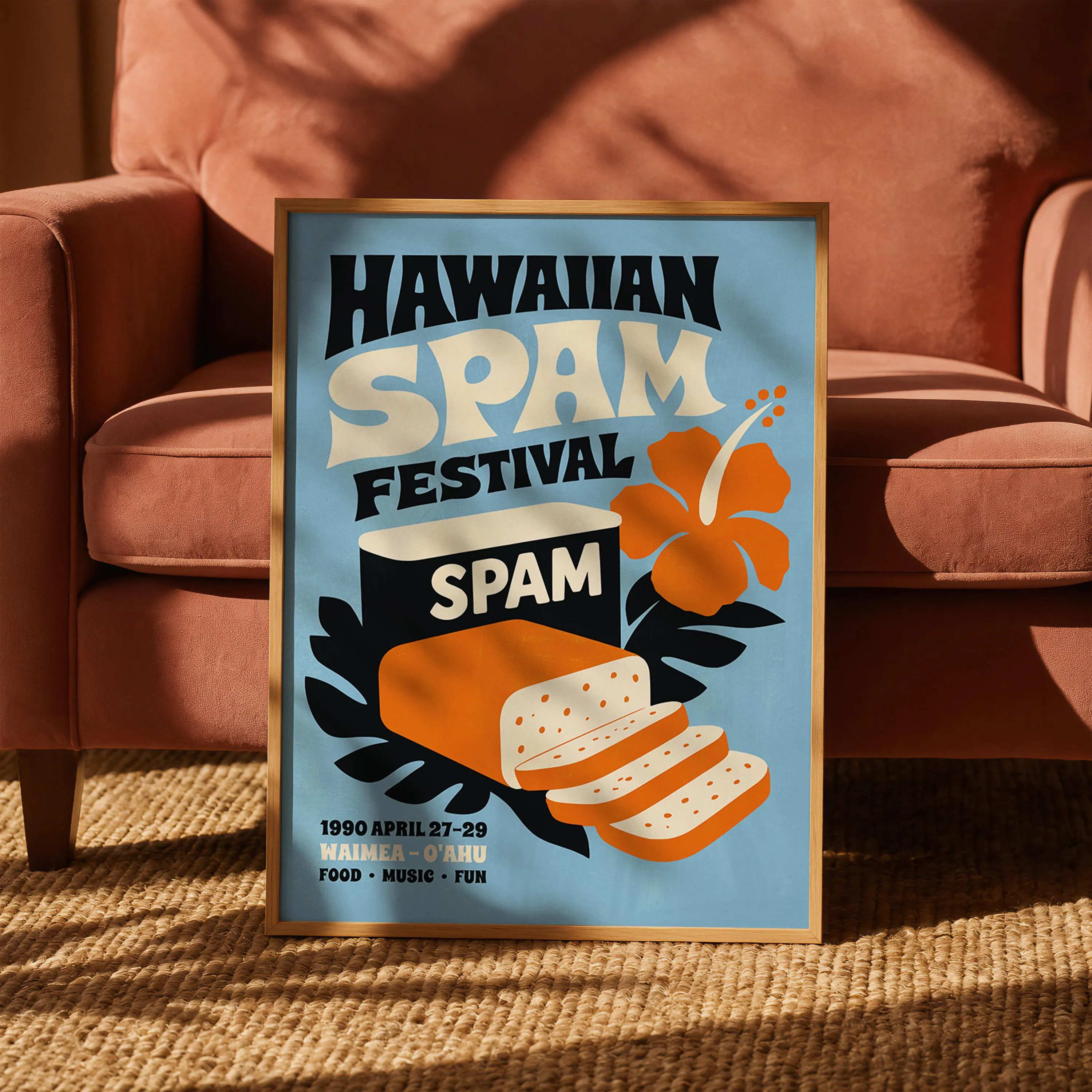 Hawaiian Spam Festival Poster - Framed / Unframed Giclée Fine Art Print - Hawaii Food Music - image 4