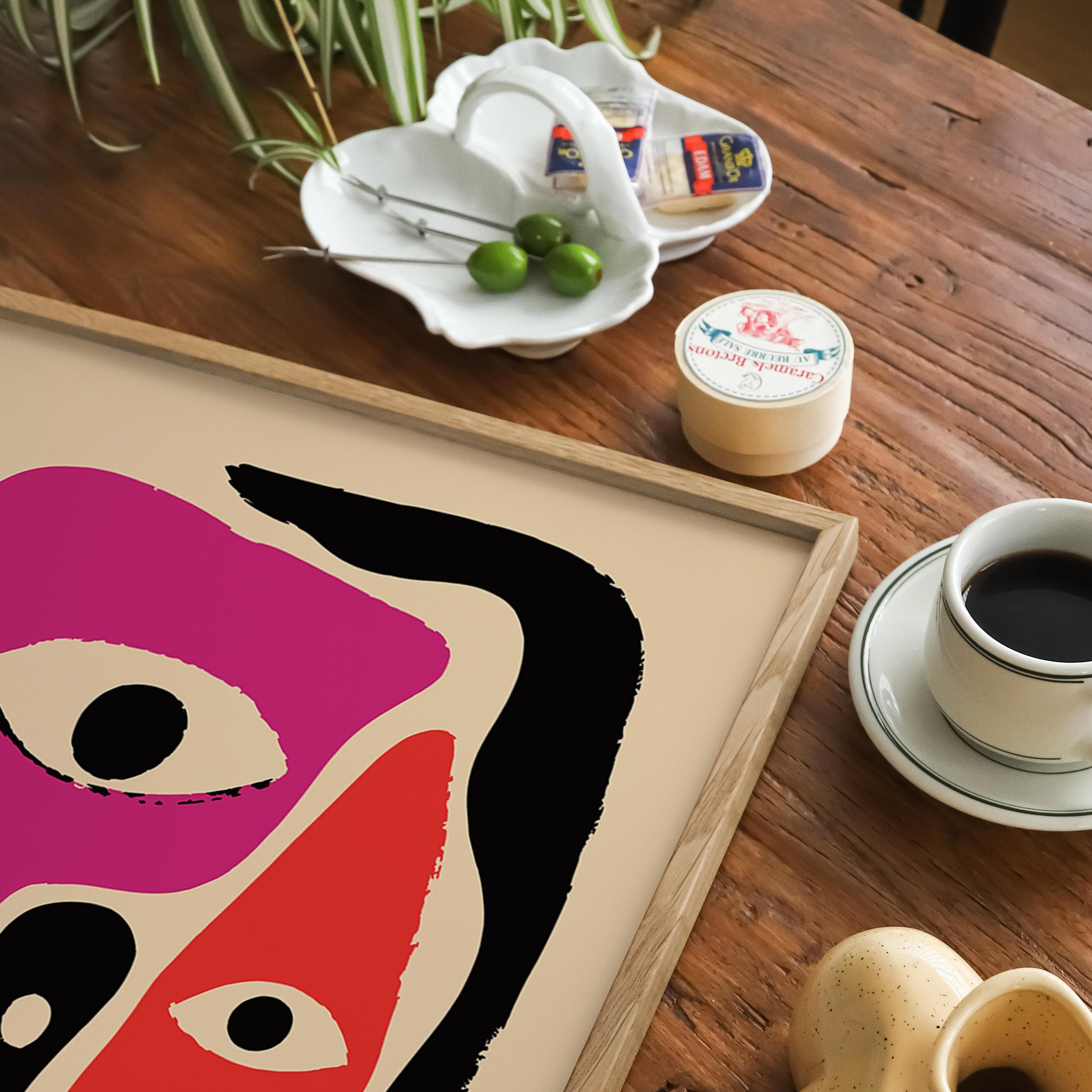 Moroccan Abstract Art Print - Colorblock Mid-Century Modern Poster - Framed/Unframed Piece - image 3