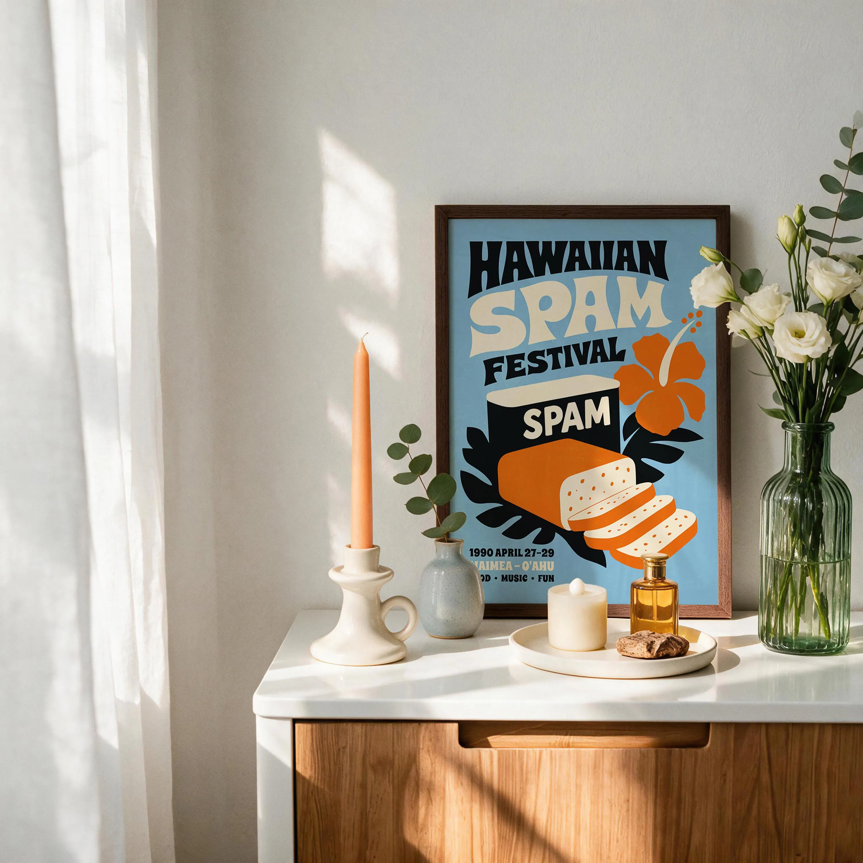 Hawaiian Spam Festival Poster - Framed / Unframed Giclée Fine Art Print - Hawaii Food Music - image 5