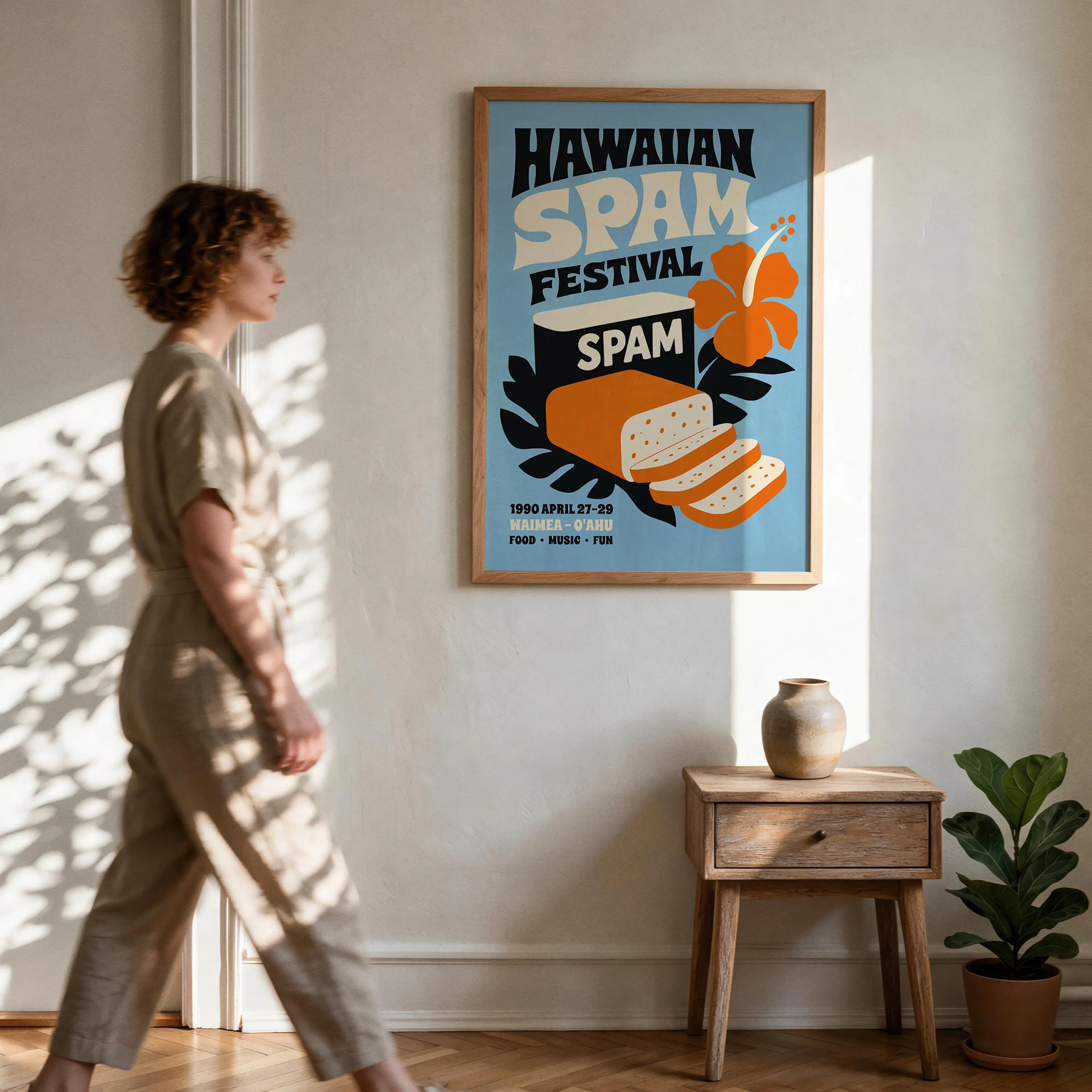 Hawaiian Spam Festival Poster - Framed / Unframed Giclée Fine Art Print - Hawaii Food Music - image 3