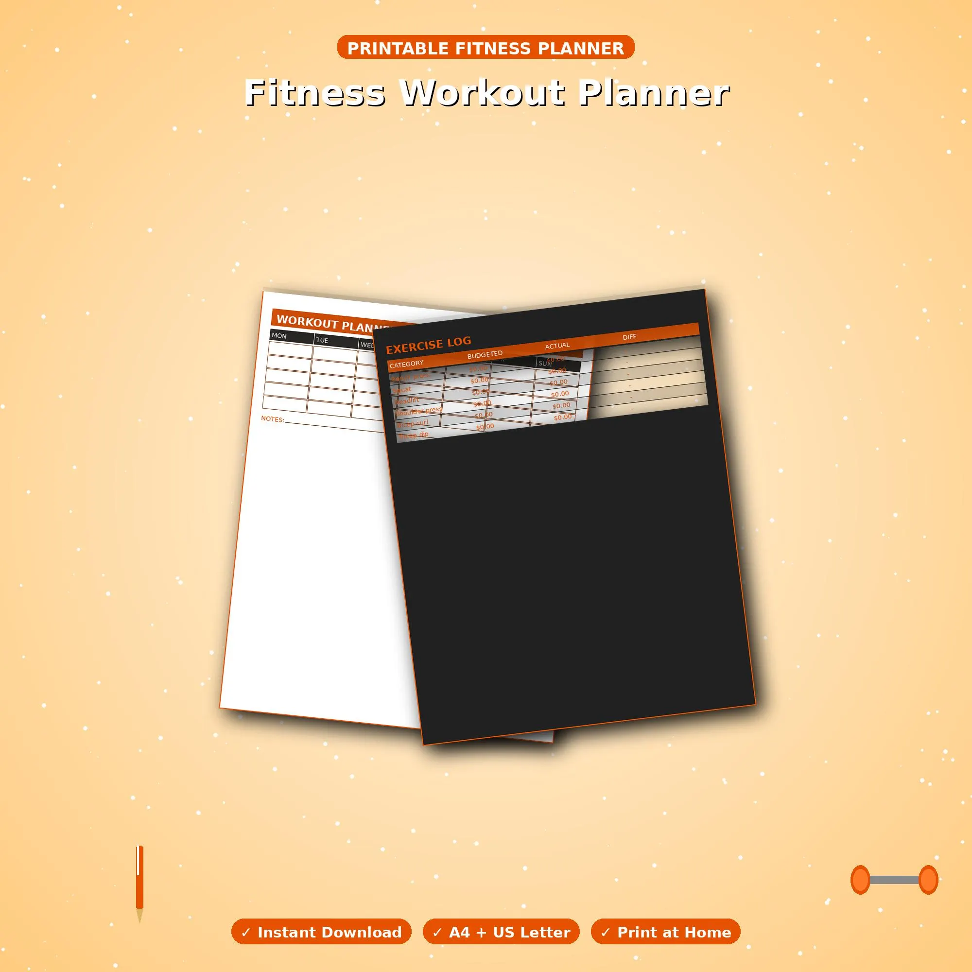 Fitness Workout Planner Printable | Weekly Workout Log | Meal Macro Tracker | Gym Journal | PDF - image 3