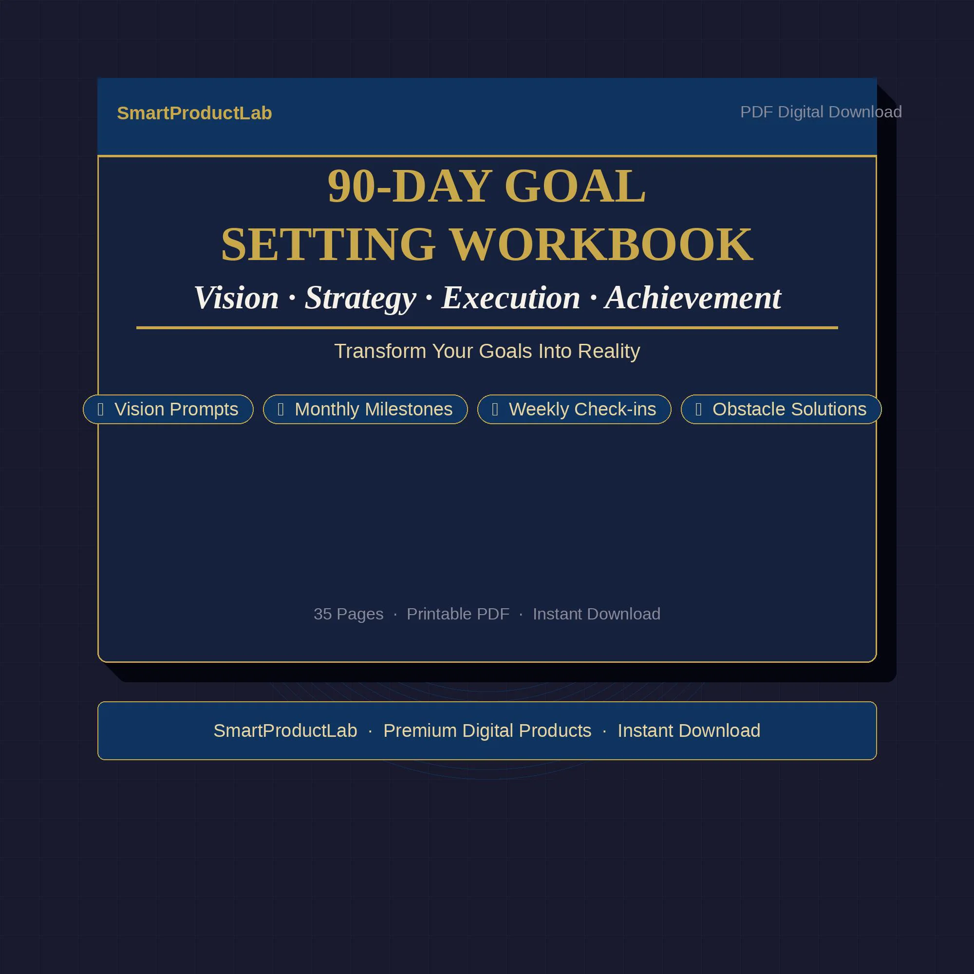 90-Day Goal Setting Workbook | Printable Planner PDF | Personal Development Journal | Instant Download - image 2
