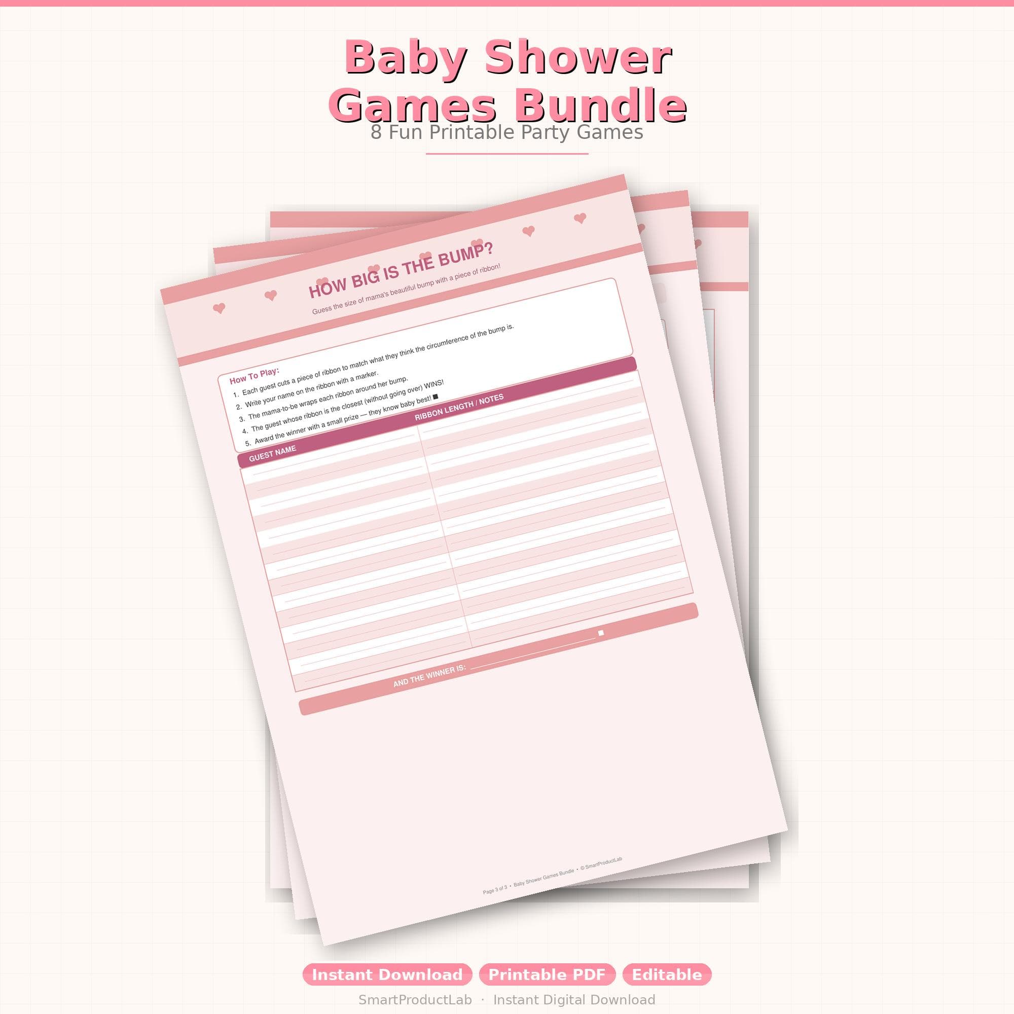 Baby Shower Games Bundle Printable | Bingo Cards | Baby Trivia | Advice Cards | Instant Download PDF - image 3