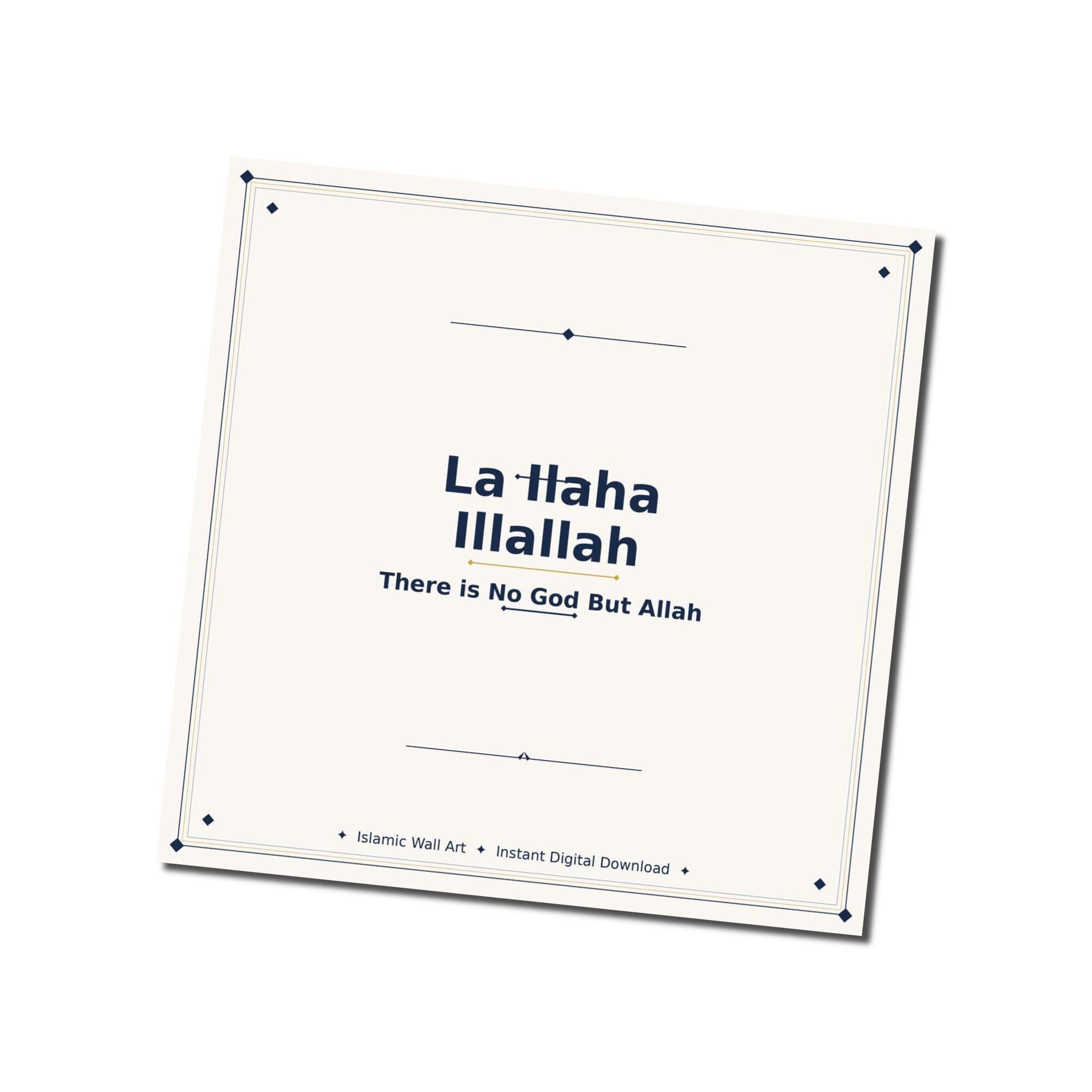 Islamic Wall Art | La Ilaha Illallah | Arabic Calligraphy | Muslim Home Decor | Instant Download - image 3