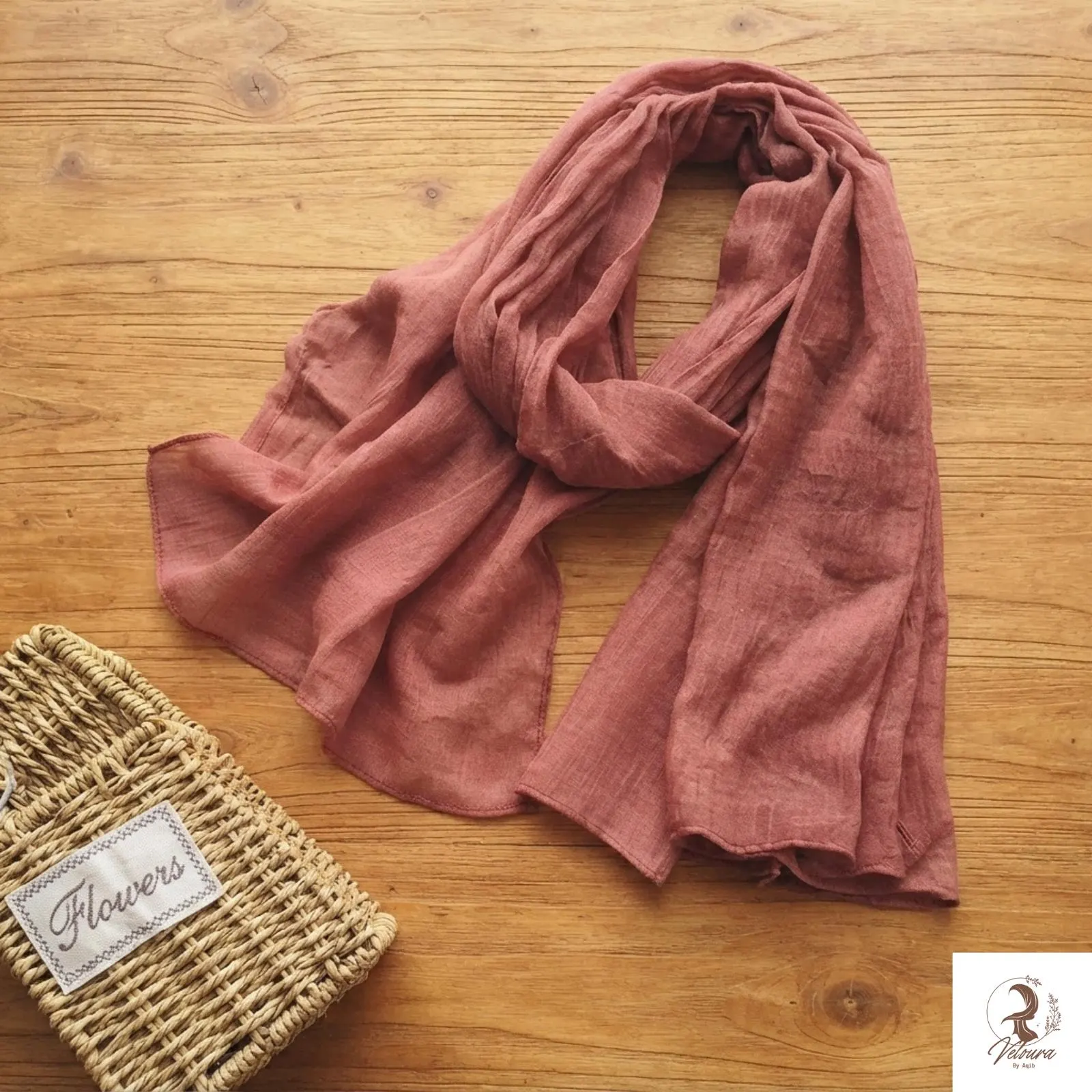 Women's scarf styled as a simple hijab