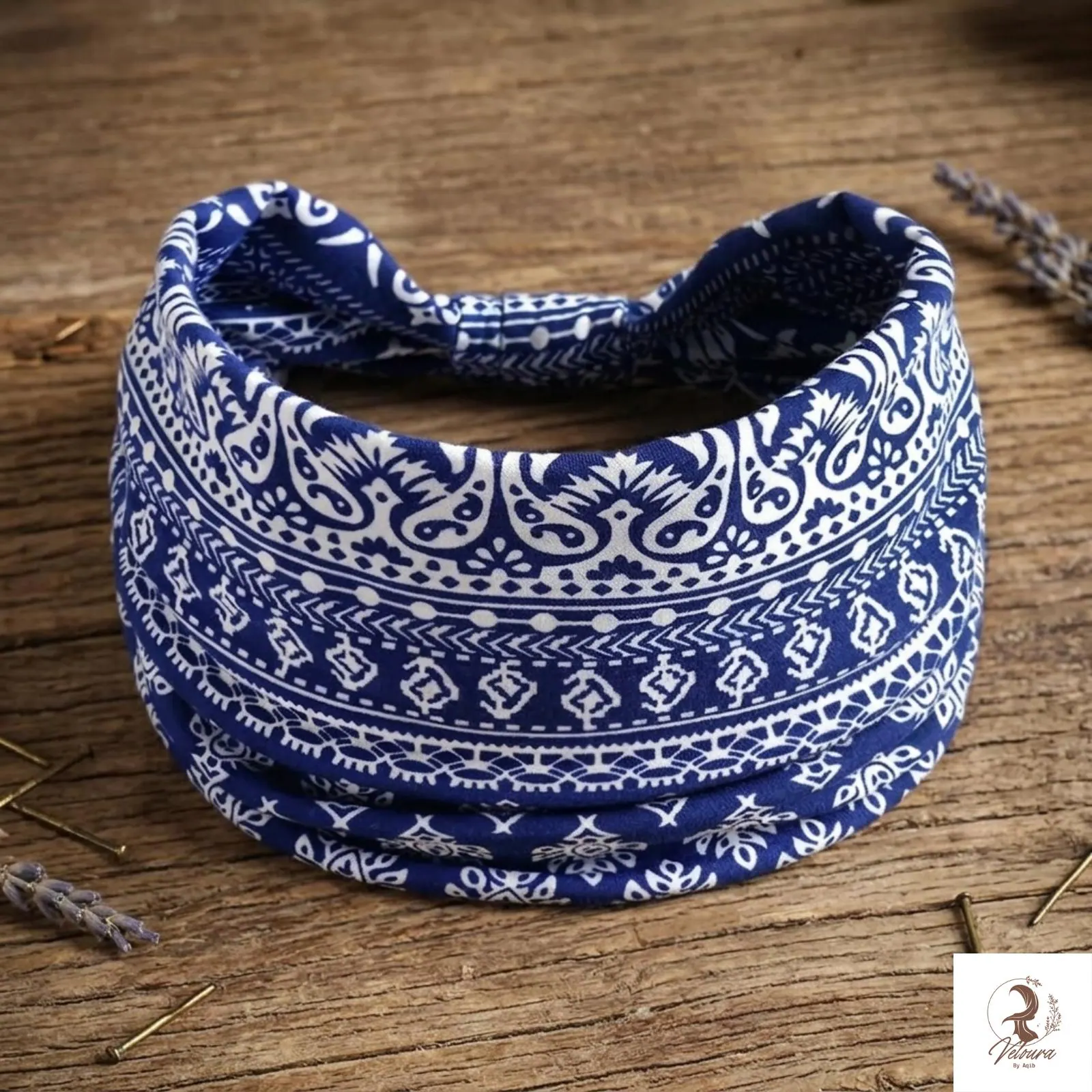 Vintage Wide Knot Headband | Boho Print Turban Hair Wrap for Women